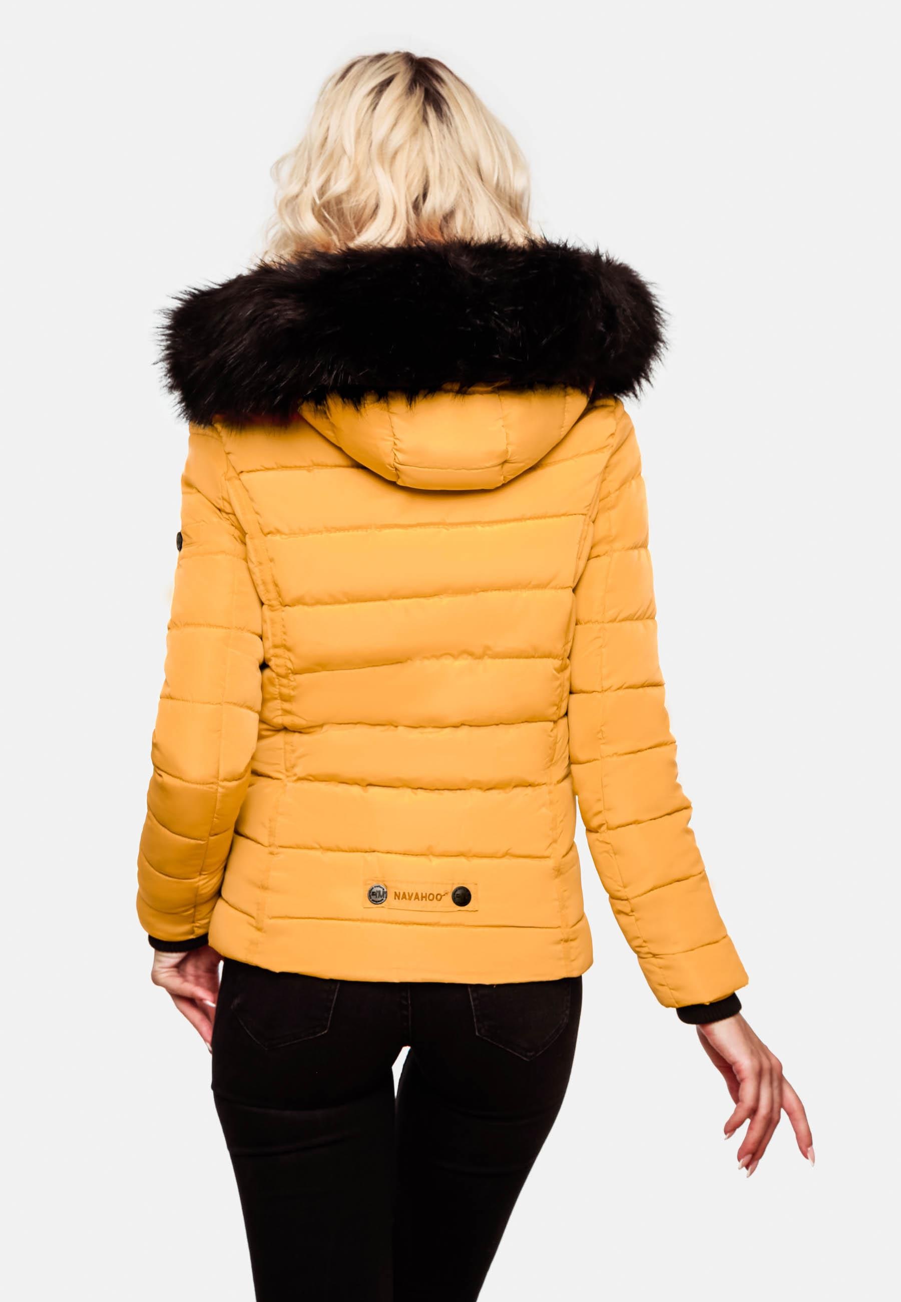 Navahoo Steppjacke »Miamor«, mit Kapuze, hochwertige Winterjacke m. voluminöser Kunstpelz-Kapuze
