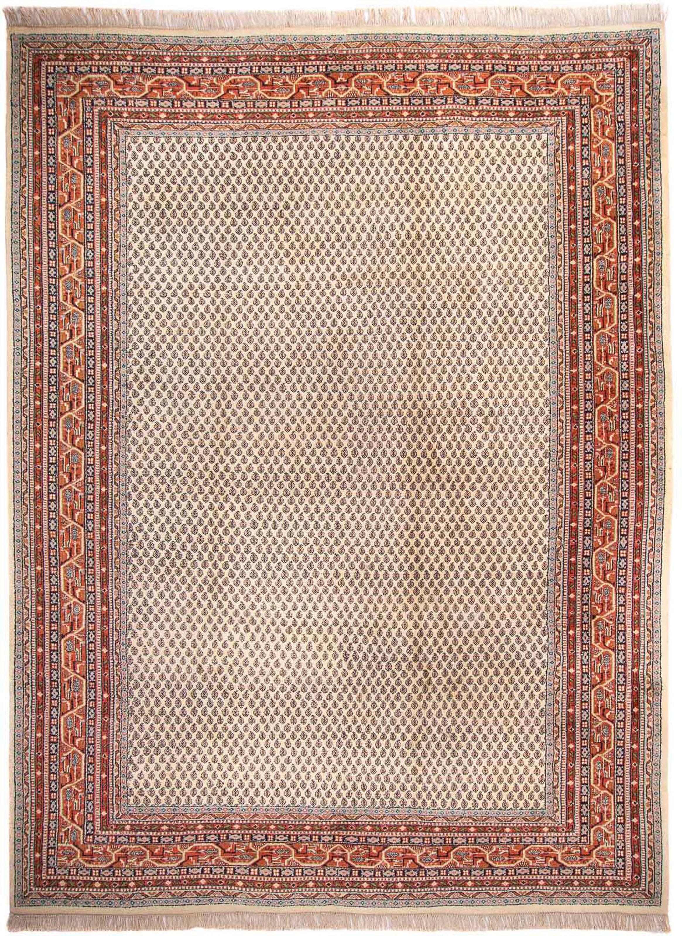 morgenland Orientteppich »Mir - Indus - 333 x 220 cm - beige«, rechteckig, Wohnzimmer, Handgeknüpft, Einzelstück mit Zertifikat