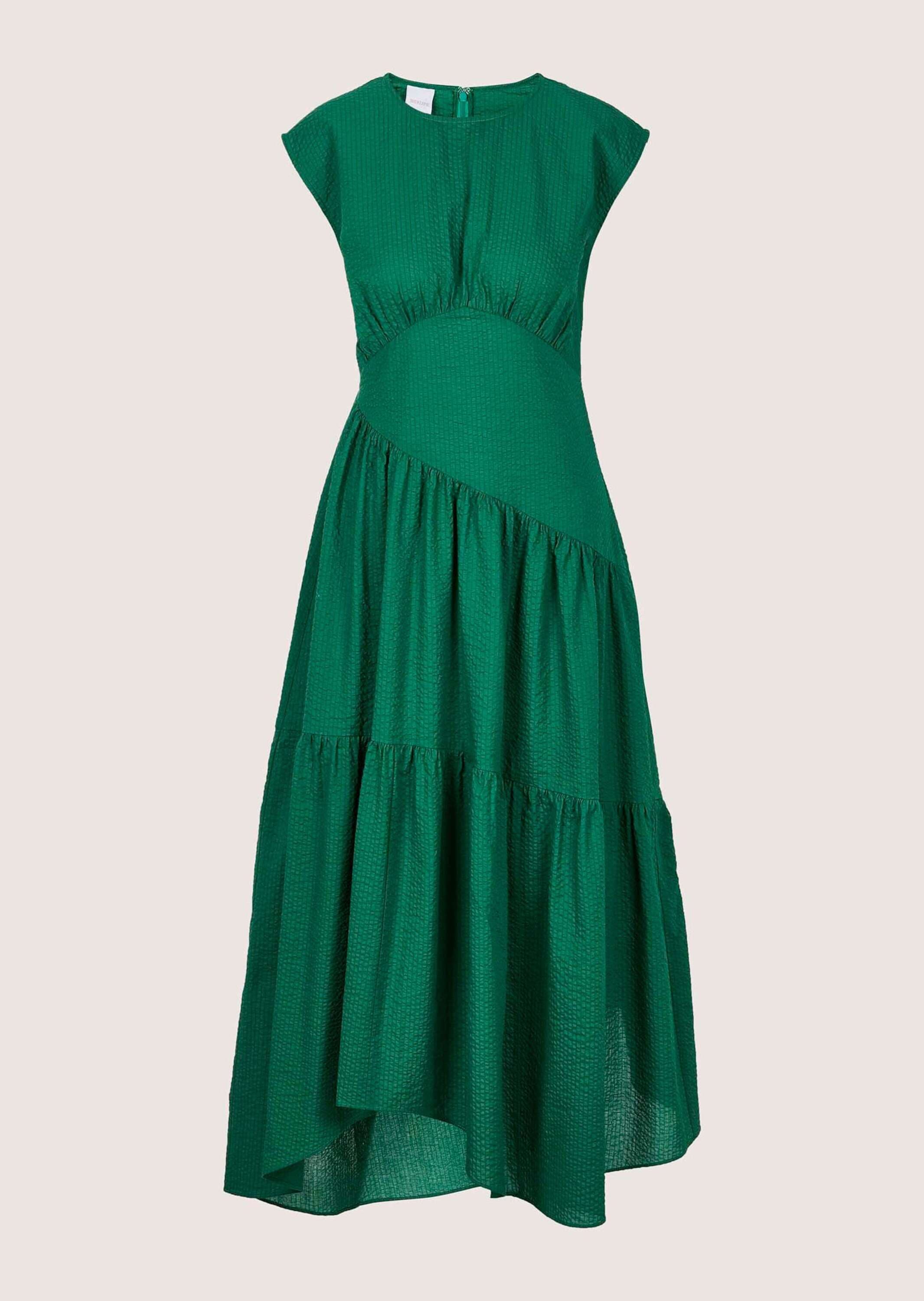 MADELEINE Midikleid "Midikleid Baumwollkleid mit Stufenrock" Kleid mit asymetrischen Stufenrock und modernen Teilungsnähten