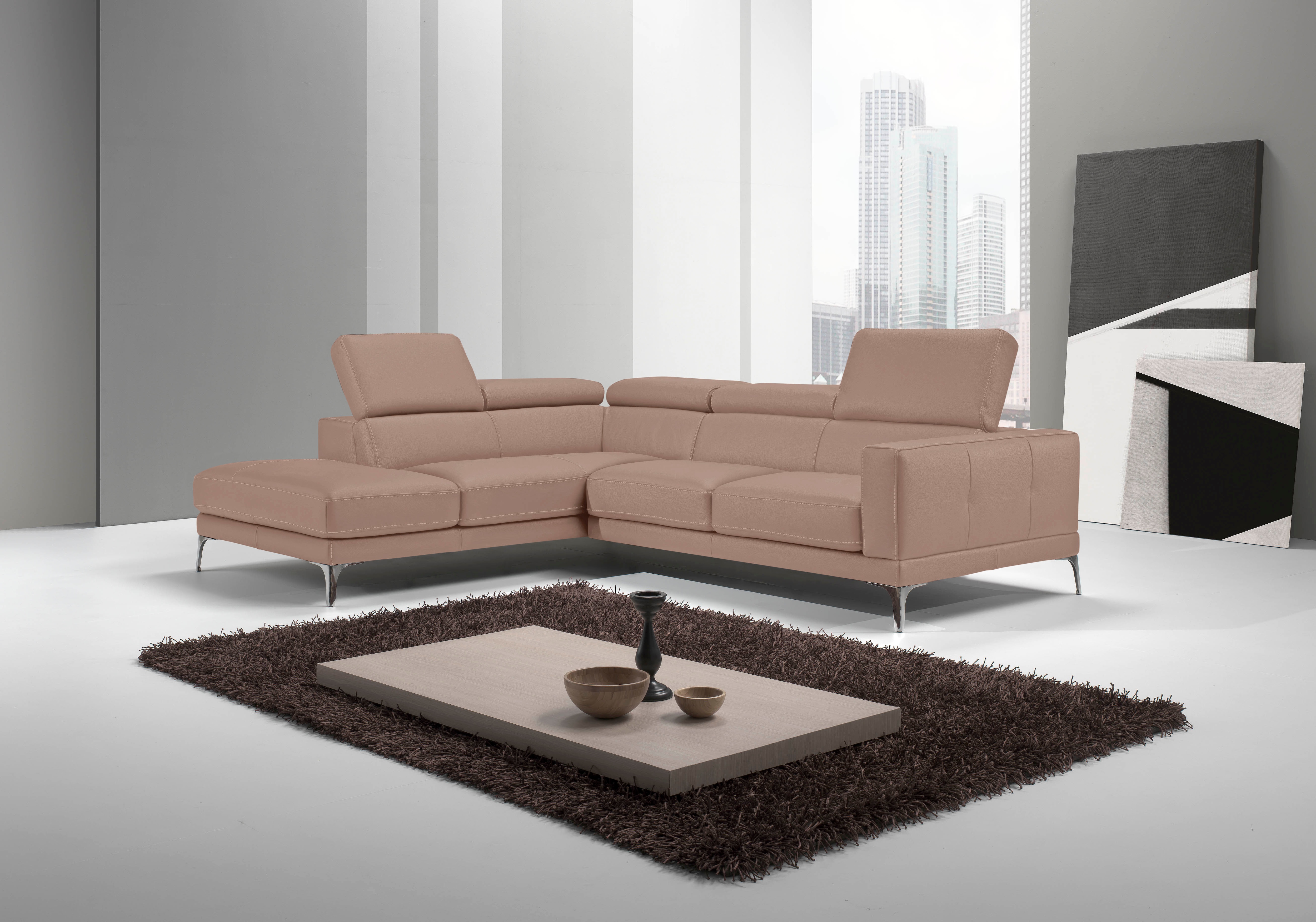 Egoitaliano Ecksofa "Claudie, Designsofa mit extrakomfortablem Sitzkomfort, L-Form" Inkl. Kopfteilverstellung, L-Form