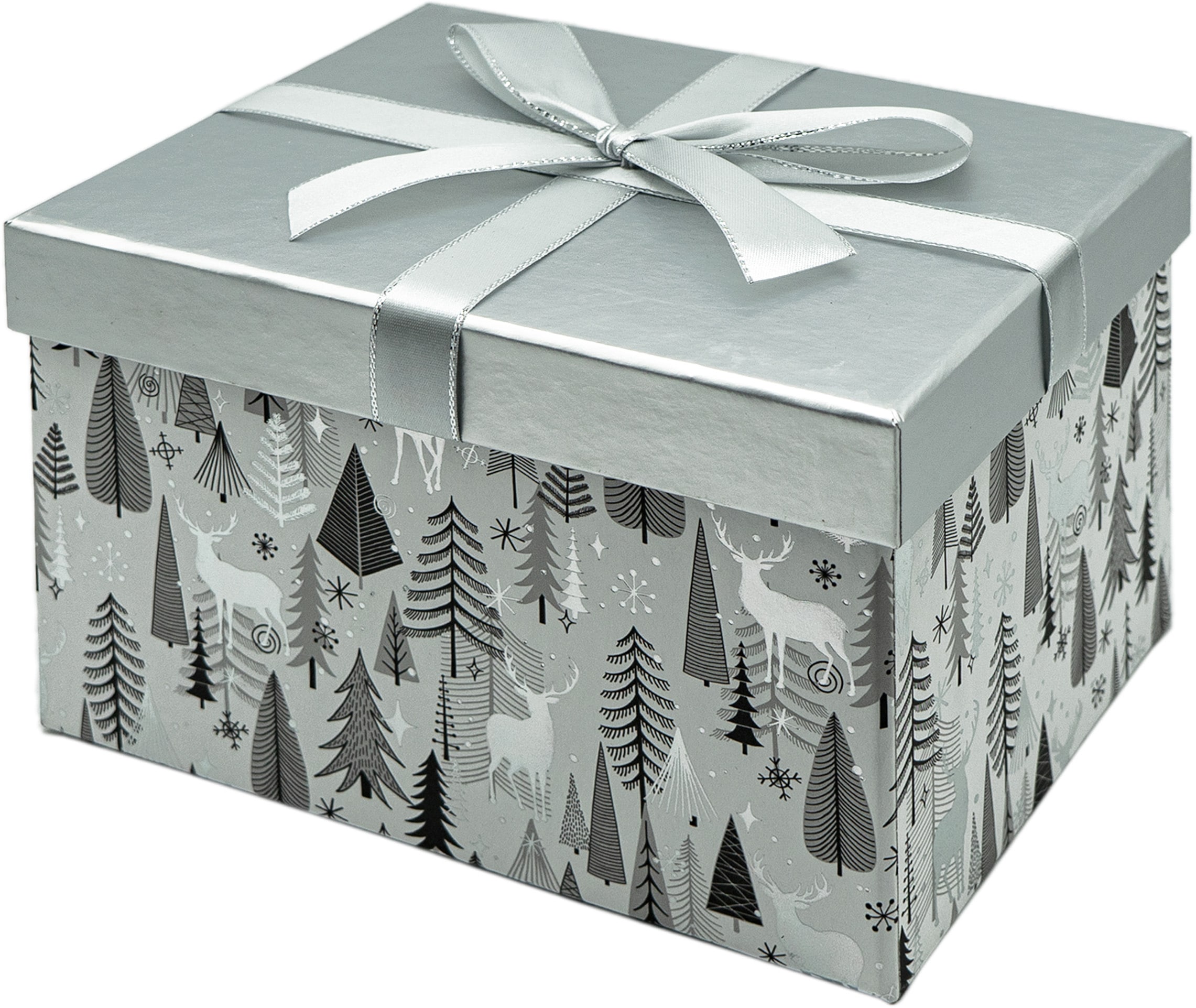 NOOR LIVING Geschenkbox »Weihnachtsdeko«, (Set, 4 St.), edle Prägung mit Schleife aus Satinband