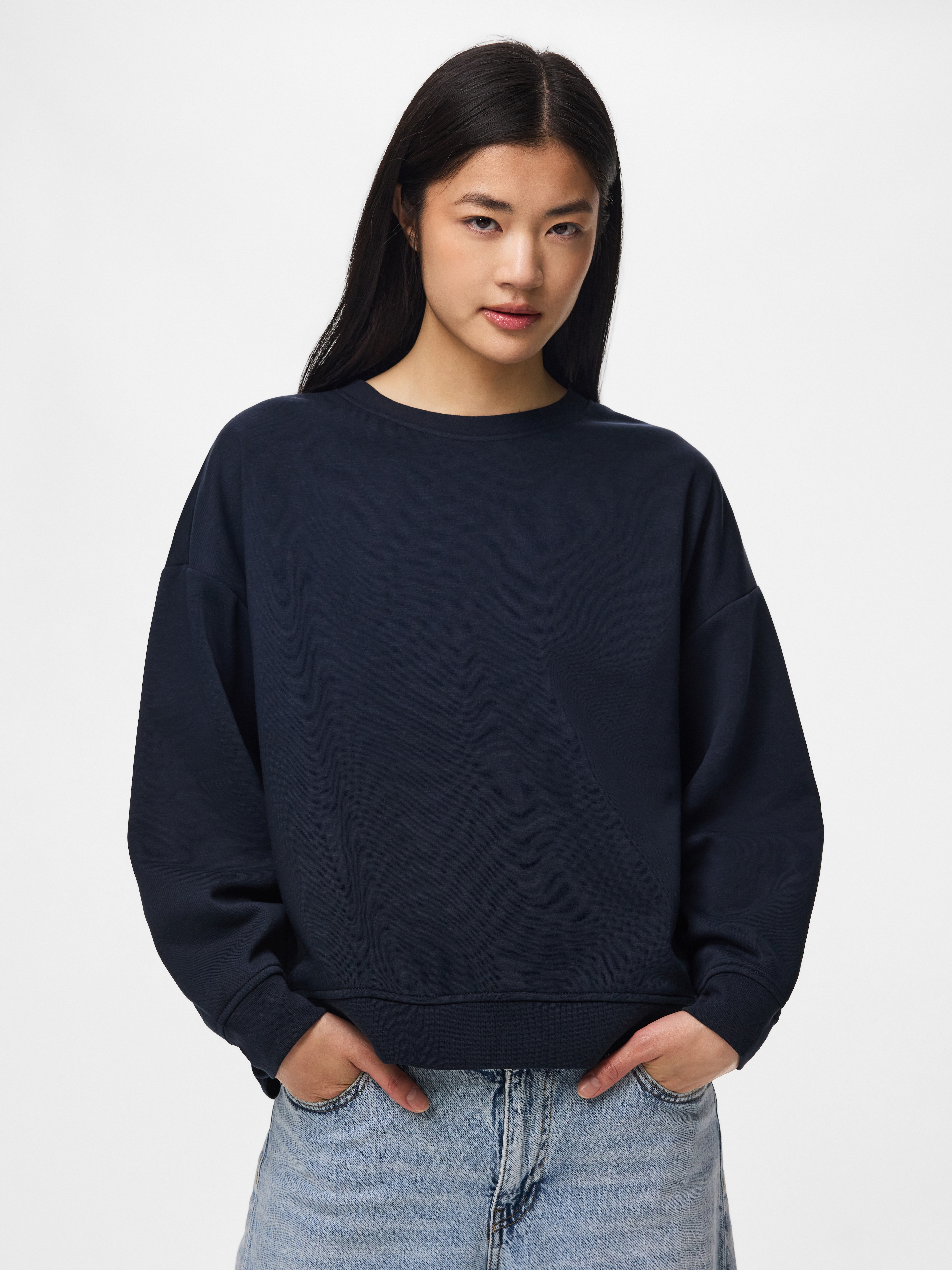 pieces Sweatshirt "PCCHILLI LS LOOSE FIT SWEAT TOP NOOS BC", Baumwollmischung