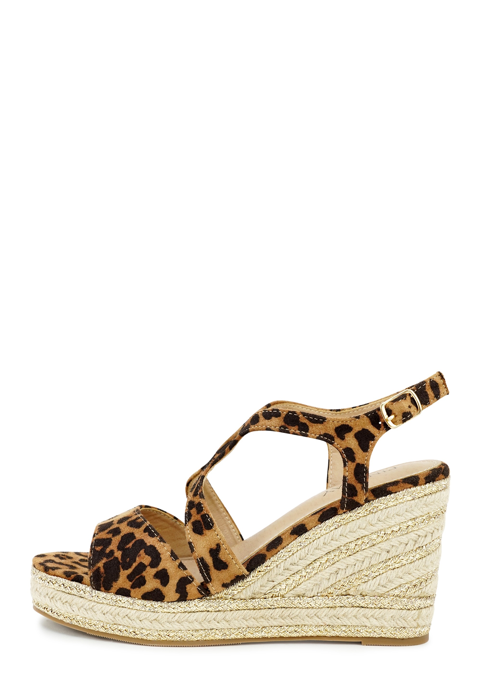 Findlay Sandale "LYTA" mit Keilabsatz mit geflochtenen goldfarbenen Fäden günstig online kaufen