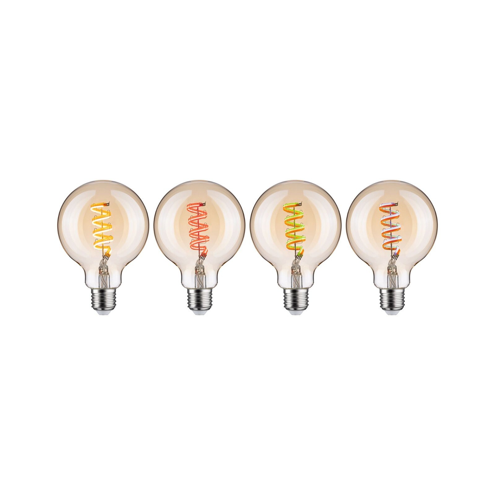 PAULMANN LED-Leuchtmittel "Smart Filament 3er-Pack G95 470lm 2200K-6500K gold 230V", L:14cm Ø:9,5cm, gold, Leuchtmittel