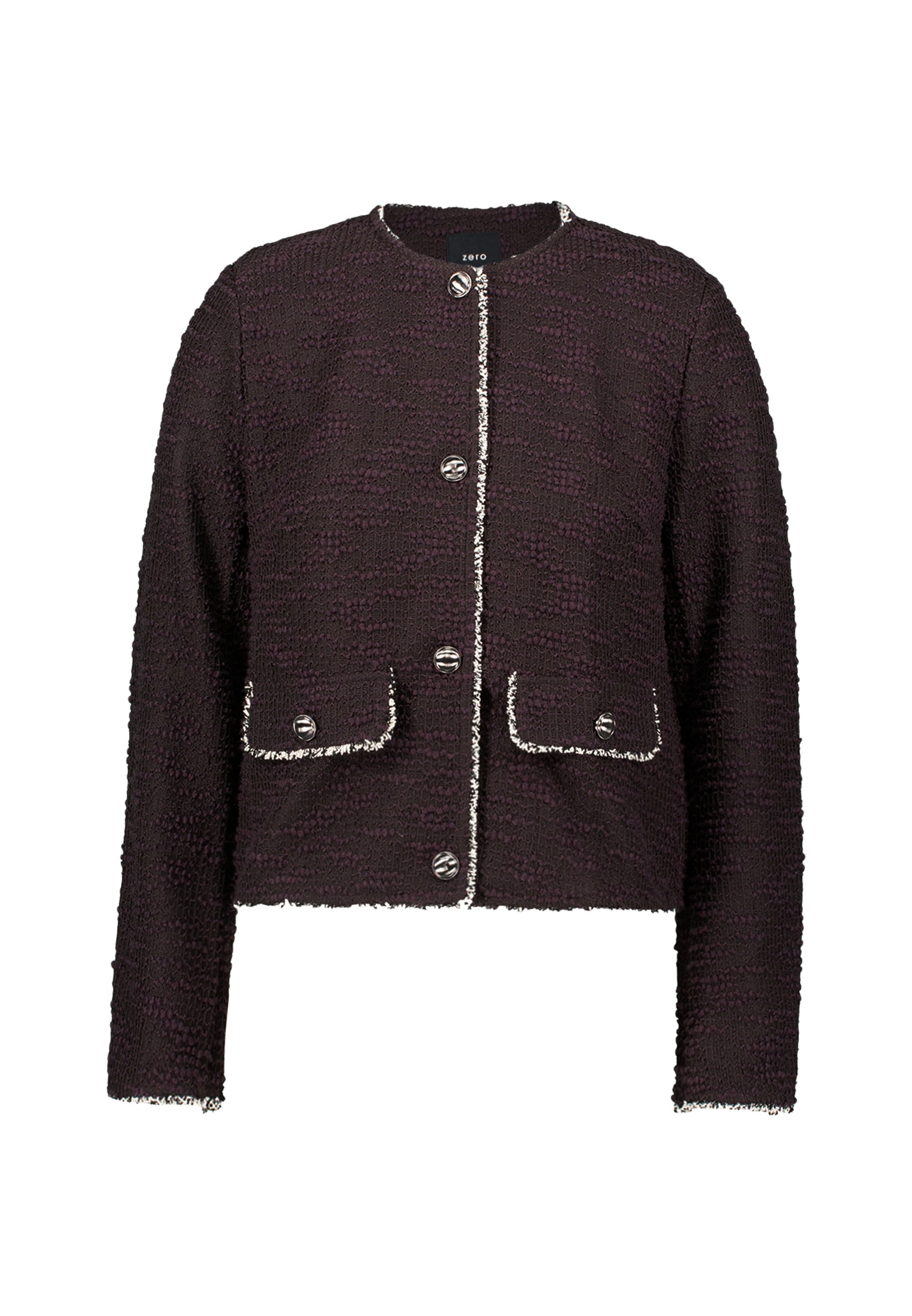 Zero Jackenblazer »zero Damen Blazer Bouclè mit Knöpfen«, Knopfleiste