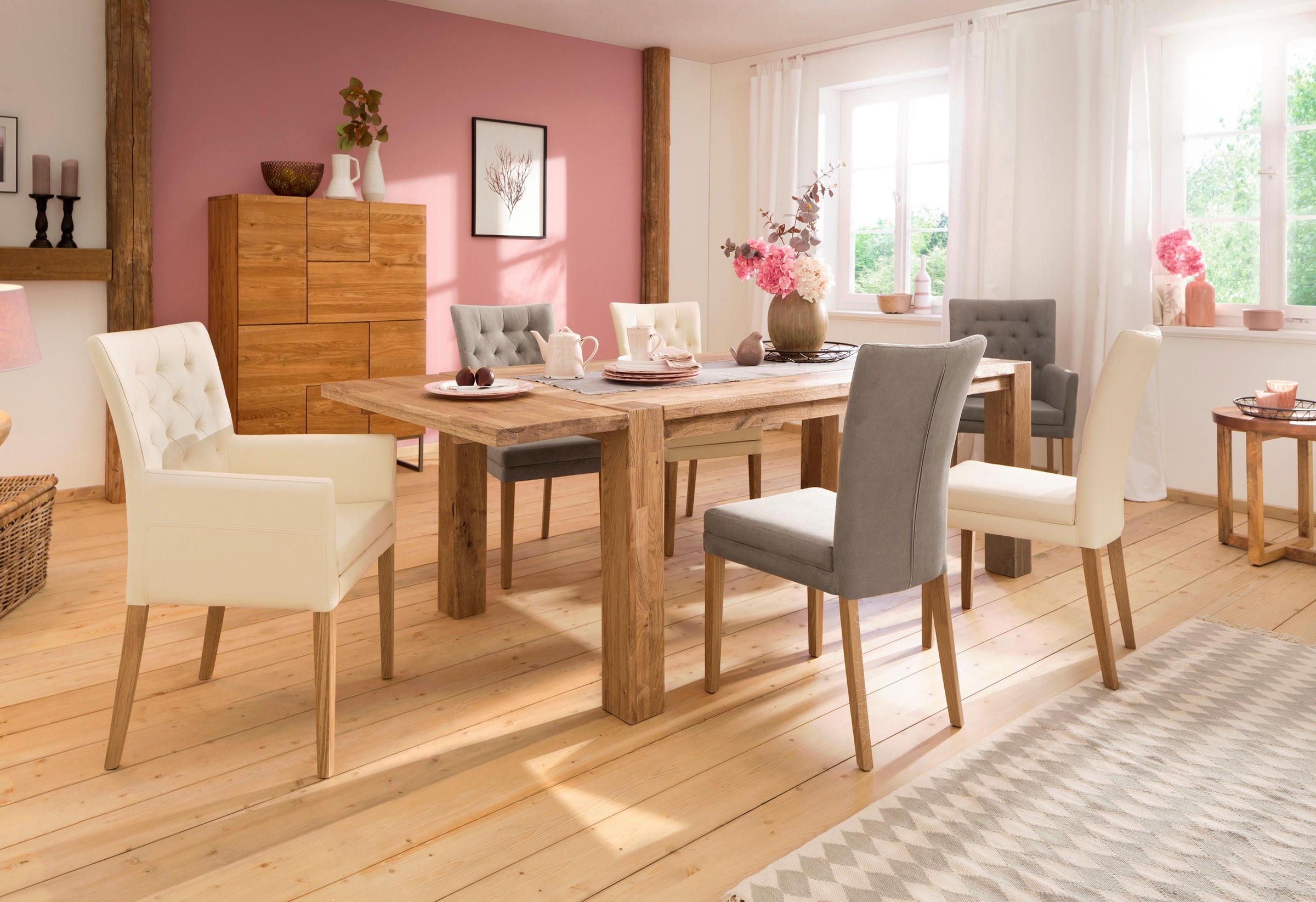 Home affaire Esszimmerstuhl »Colorado BESTSELLER Polsterstuhl«, (Set), 6 St., Kunstleder, Beine in eiche oder nussbaum. Im 2er, 4er oder 6er-Set