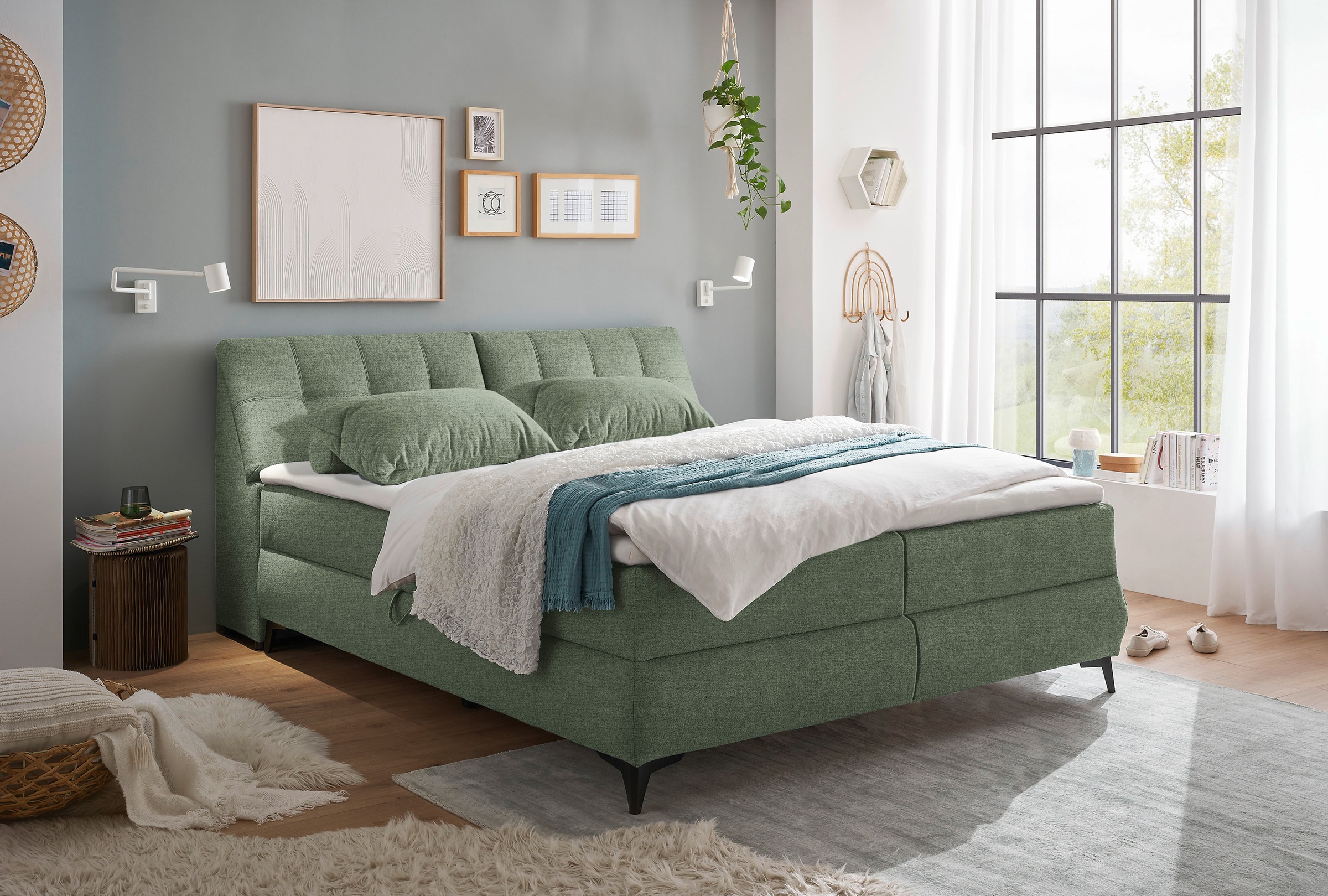 ED EXCITING DESIGN Boxbett »Atlantis«, mit Bettkasten und Stauraum im Kopfteil