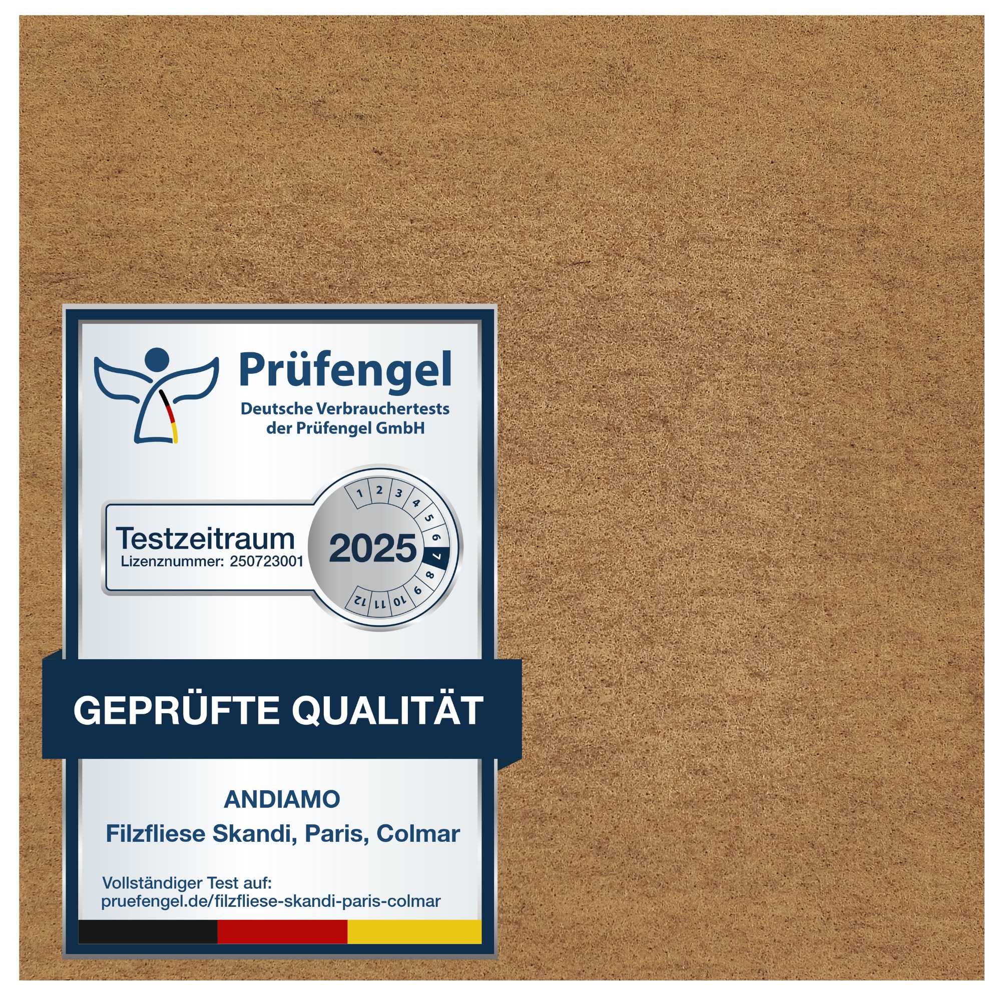 Teppichfliese ANDIAMO "Skandi, selbstklebend, Gesamthöhe 4 mm", beige, B:40cm L:40cm, Polypropylen, Teppiche, 40x40 cm, 25 Stück (4 qm), 50 Stück (8 qm) oder 100 Stück (16 qm)