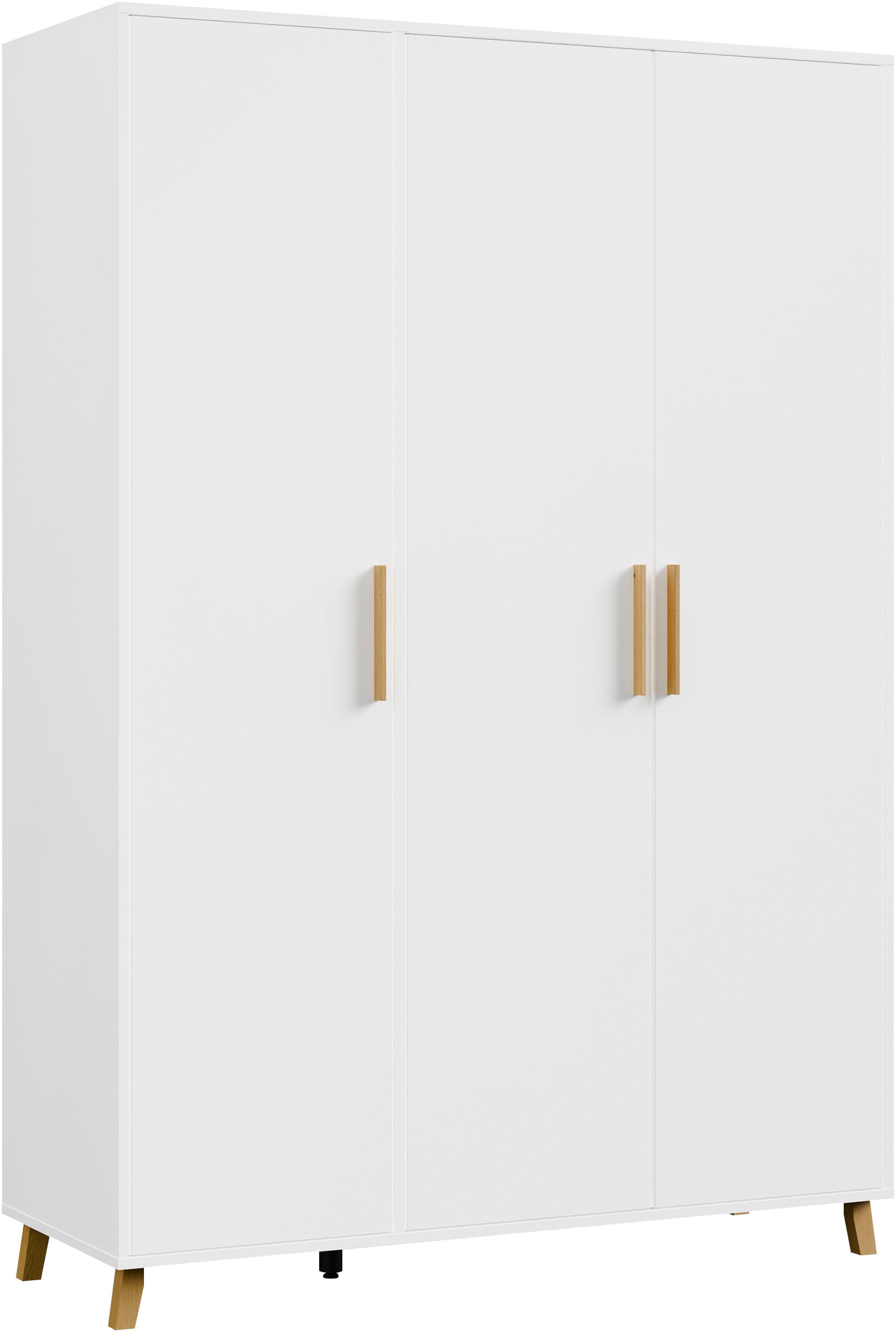 rauch Drehtürenschrank "Kleiderschrank Schrank Garderobe SHINJO Breiten 93/140/187 cm" in 3 verschiedenen Ausstattungen BASIC/CLASSIC/PREMIUM, Griffe und Füße aus Massivholz, viel Stauraum MADE IN GERMANY