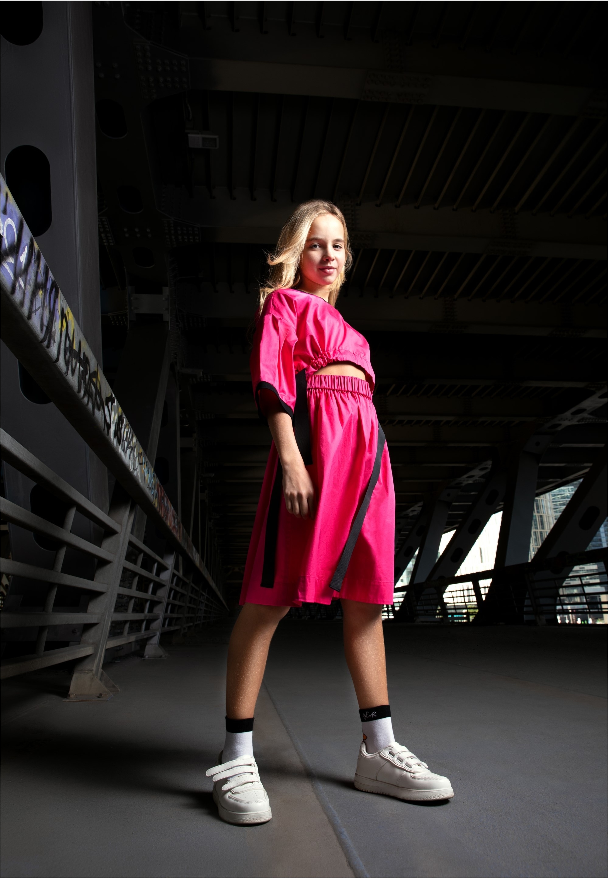 Gulliver Jerseykleid, mit kontrastfarbigem Gürtel