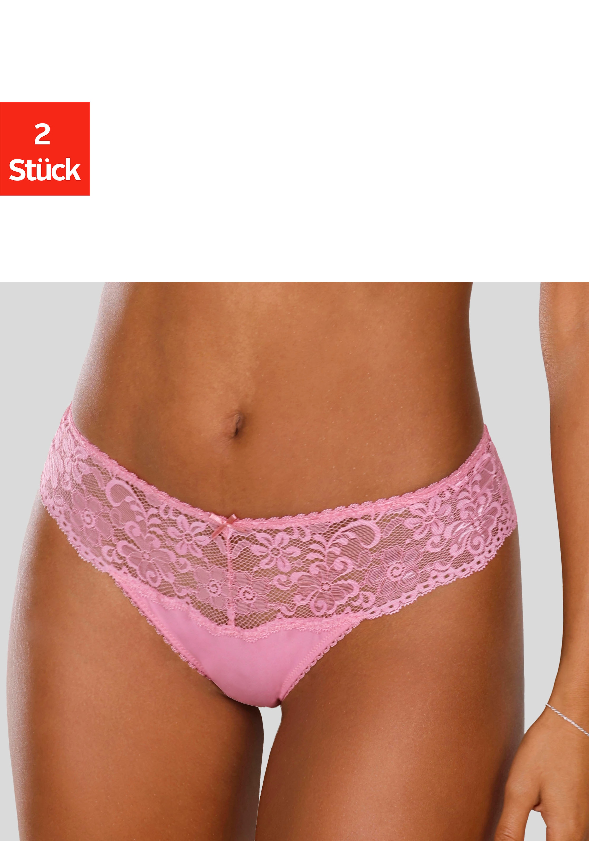 Nuance by Lascana String "mit breitem Spitzenband, als Dessous-Set kombinierbar" Packung, sexy Dessous, sexy Unterwäsche