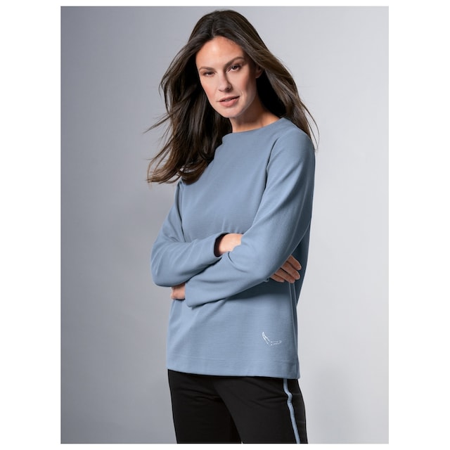 Trigema Sweatshirt »TRIGEMA Stehkragen Pullover mit Kristallsteinen« für  kaufen | BAUR