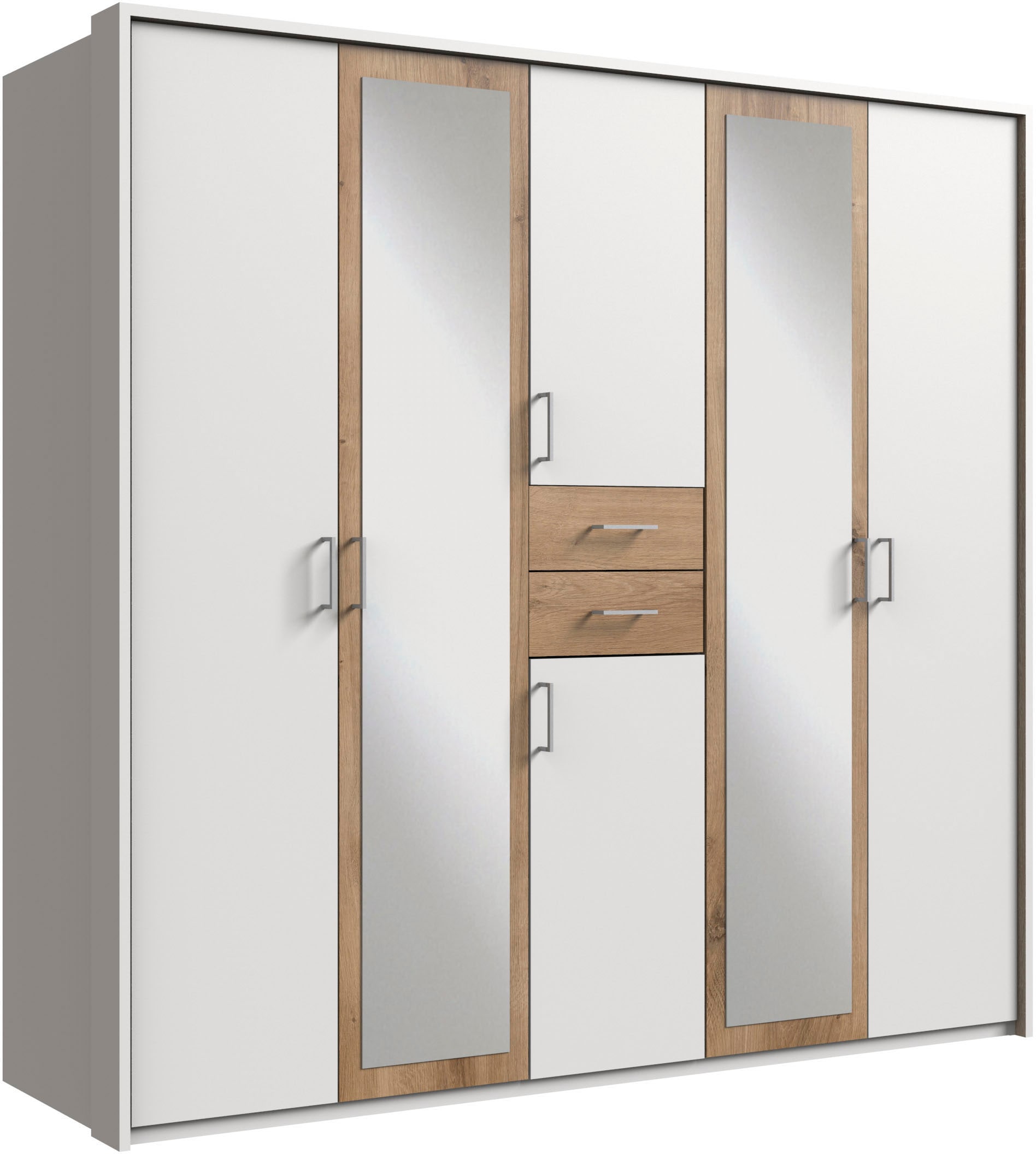 Wimex Kleiderschrank "Diver Drehtürenschrank mit Spiegel, in der Breite: 225cm" Bestseller Schlafzimmerschrank wahlweise 3 Innenausstattungen