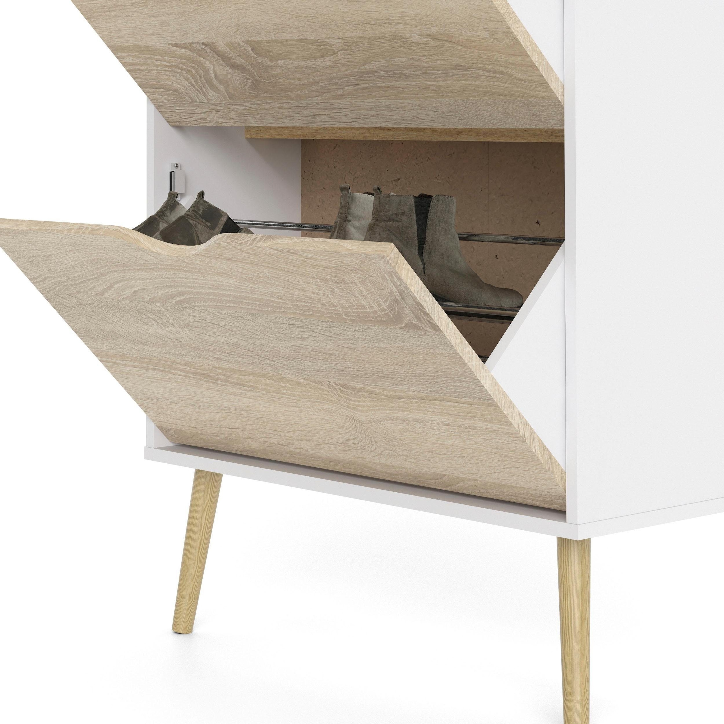 andas Schuhschrank »Oslo Schuhaufbewahrung, Schuhkommode, Schuhregal, Garderobenschrank«, mit 3 Klappen, Breite 70 cm, Höhe 139 cm