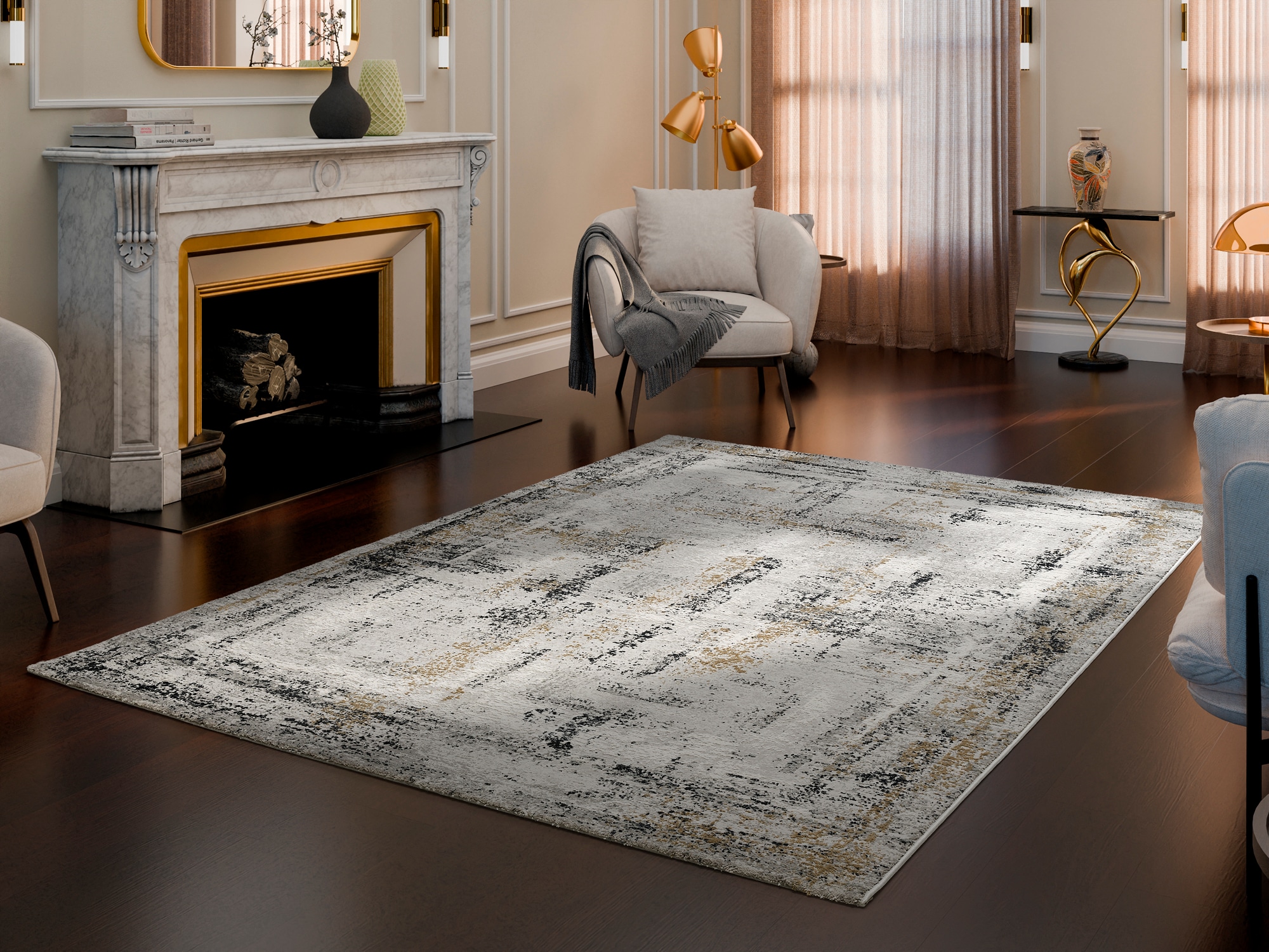 OCI DIE TEPPICHMARKE Teppich "MANCHESTER DELMONT" rechteckig 10 mm Höhe Design Teppich Kurzflor hochwertige Qualität
