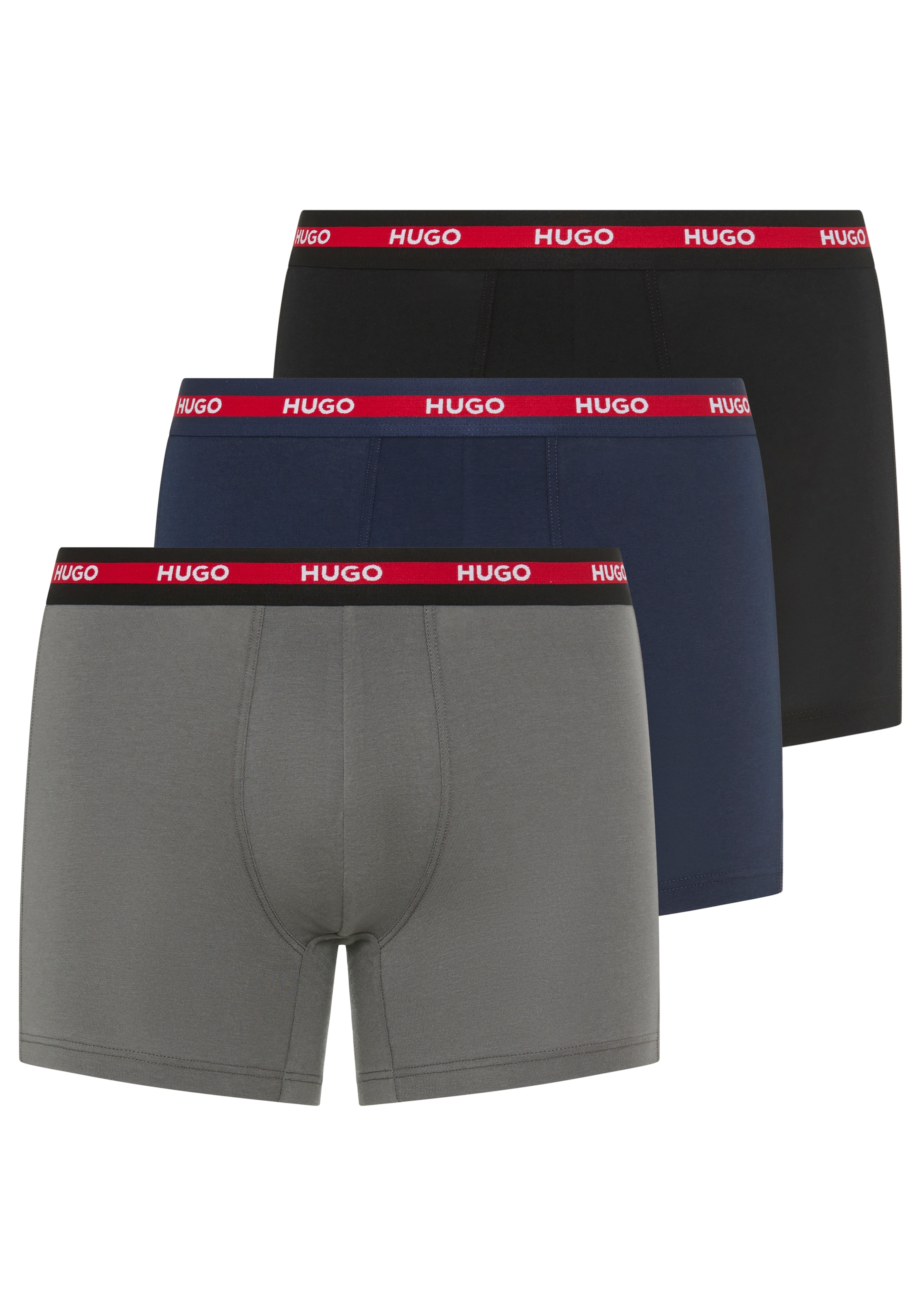 HUGO Underwear Trunk "BOXERBR TRIPL PLANET", kontrastfarbener Bund mit Logo günstig online kaufen