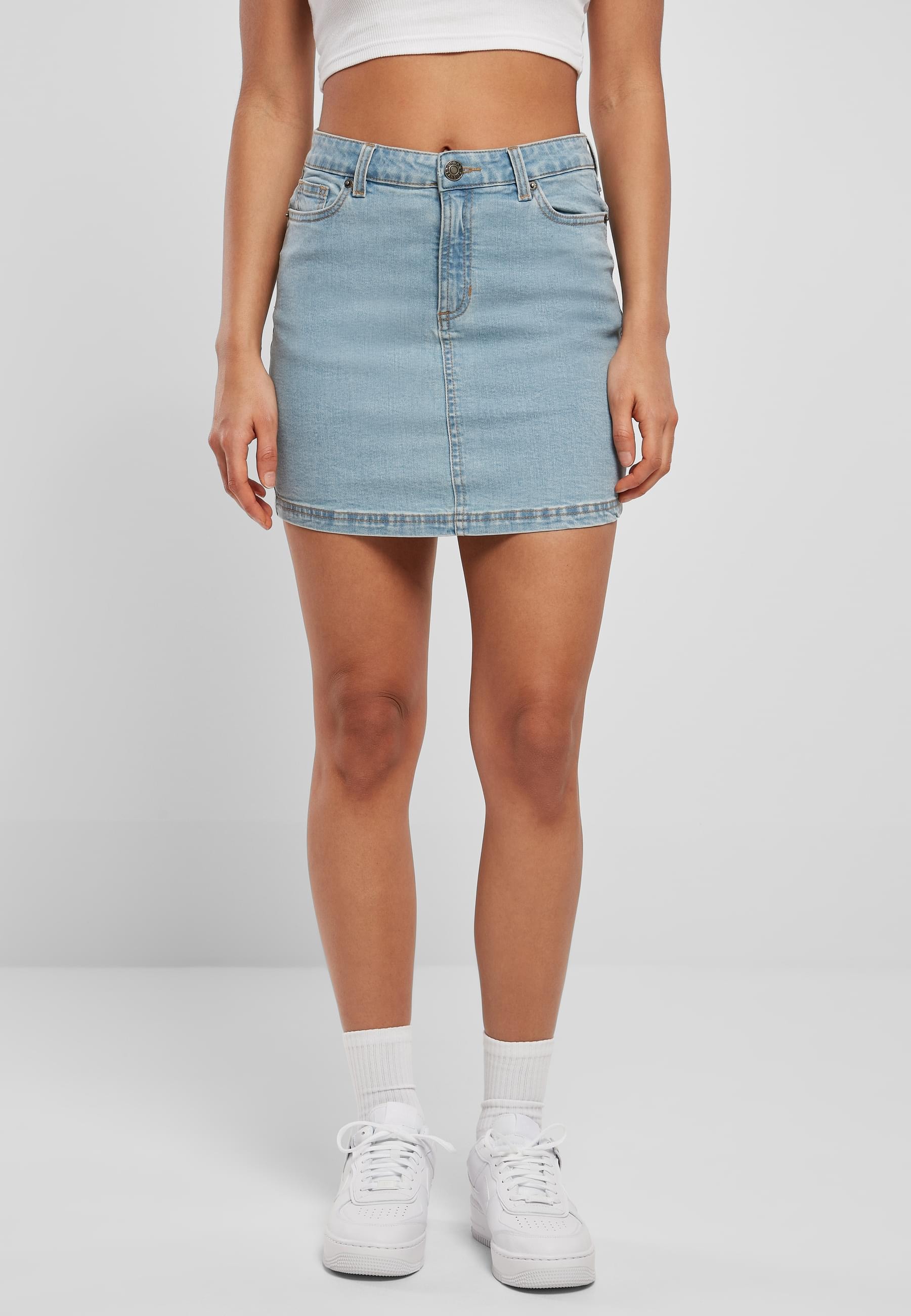 URBAN CLASSICS Jerseyrock »Urban Classics Damen Ladies Organic Stretch Denim Mini Skirt«, (1 tlg.)