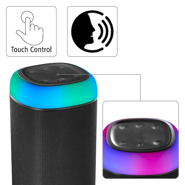 Hama Bluetooth-Lautsprecher »Bluetooth Box Shine 2.0 LED Xtra Bass 360ᵒ  Sound spritzwassergeschützt«, Freisprechanlage,Xtra Bass,360ᵒ Sound | BAUR