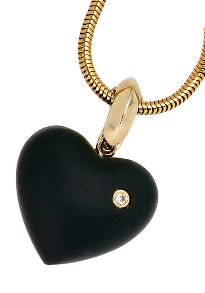 Herz«, mit »Anhänger | Gold BAUR Herzanhänger und kaufen JOBO 1 585 Onyx Diamant