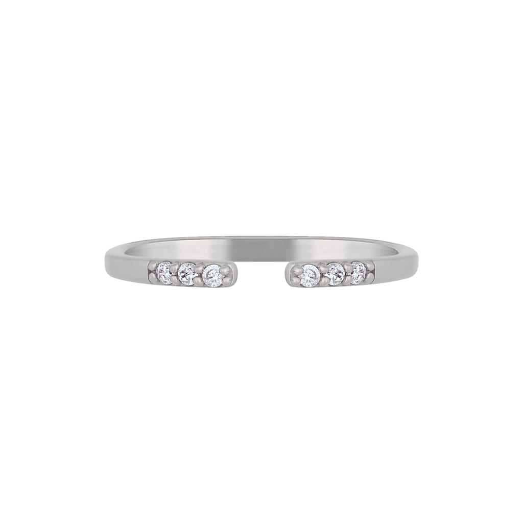 CAÏ Fingerring »925/- Sterling Silber rhodiniert offen Zirkonia Stacking«