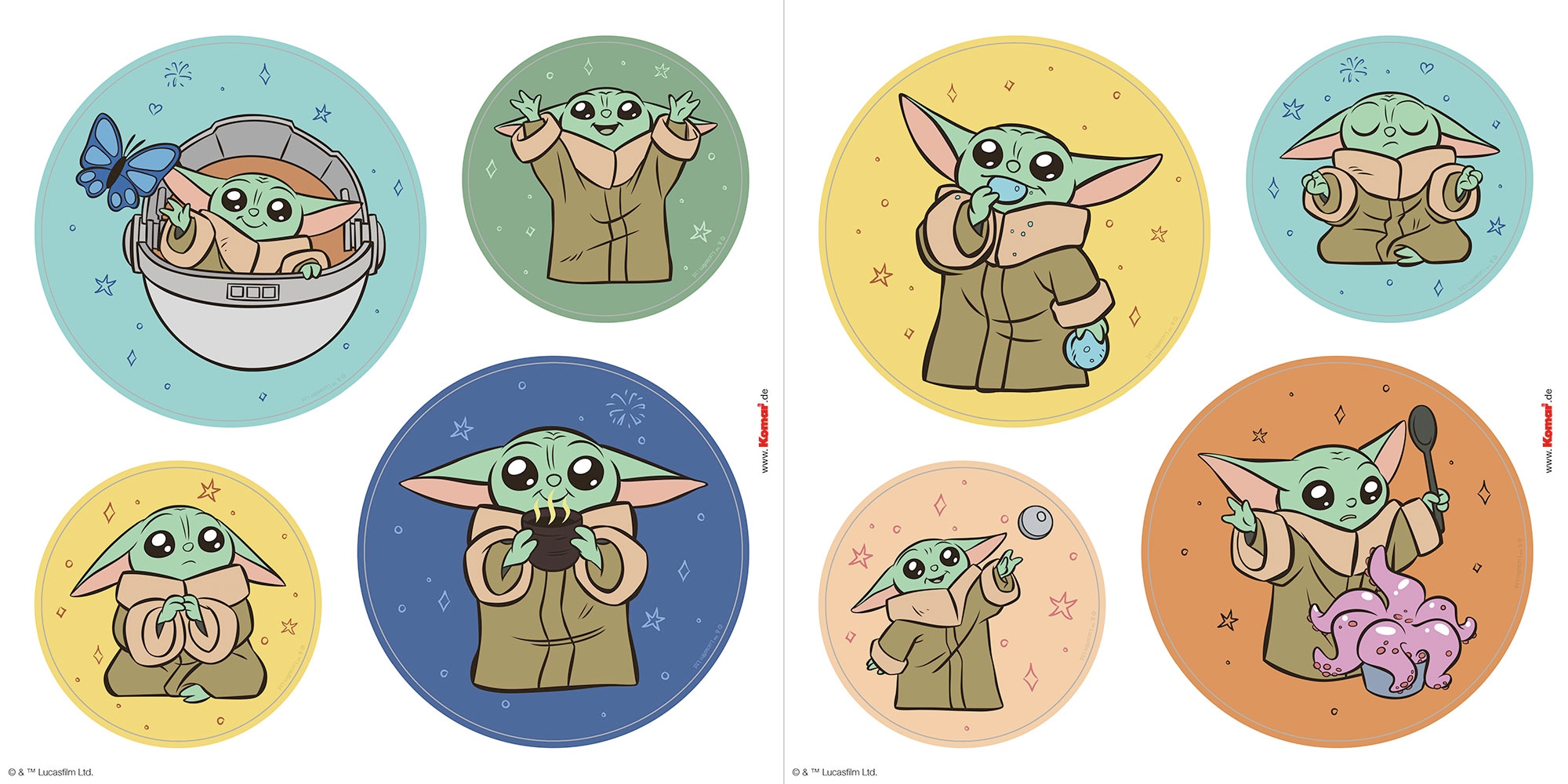 Komar Fensterbild »Fenstersticker - Grogu - Padawan - Größe 30 x 30 cm« 33 x 30 cm, 2 Bogen