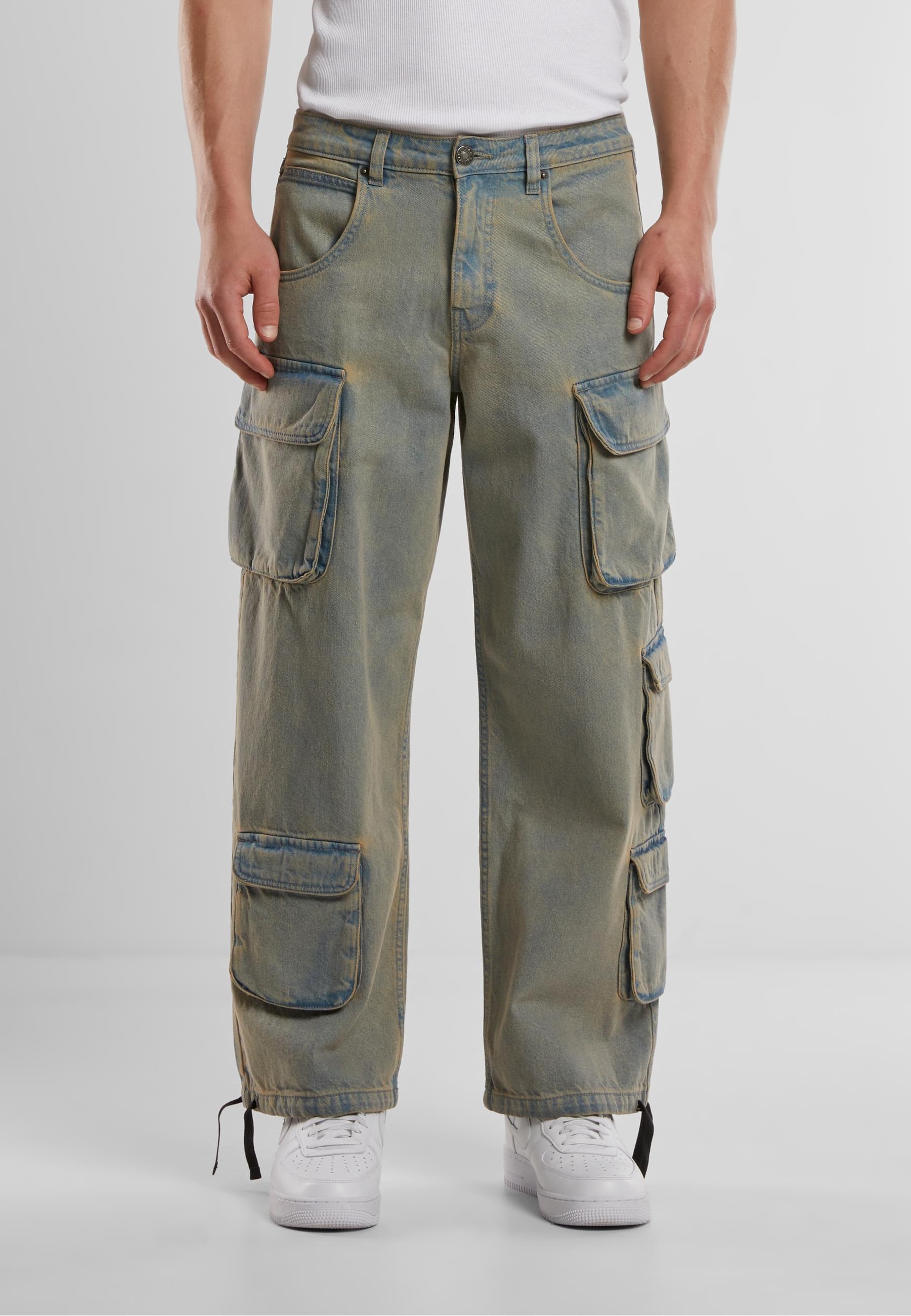 URBAN CLASSICS Cargohose »Urban Classics Multi Pocket Denim Cargo«, (1 tlg.)