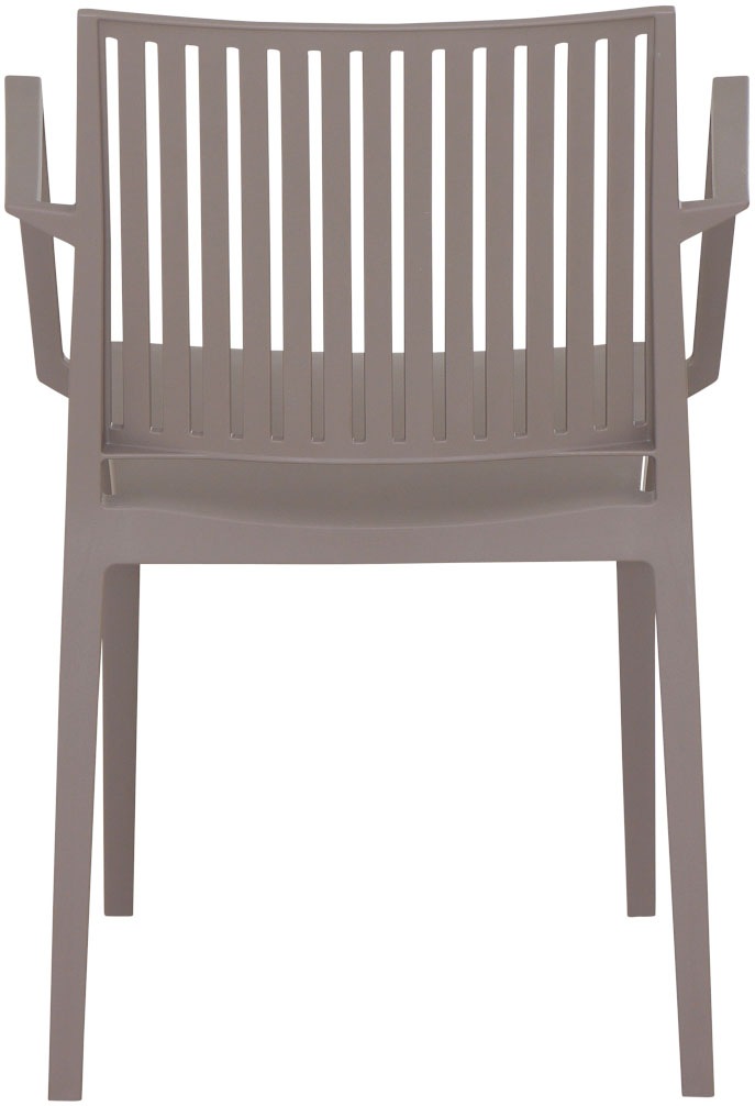 Siena Garden Gartensessel »Lane Sessel taupe 2er Set mit Tisch« Set, 2 Stk. tlg. 2 x Stapelsessel + Tisch Sola 65 x 65 cm