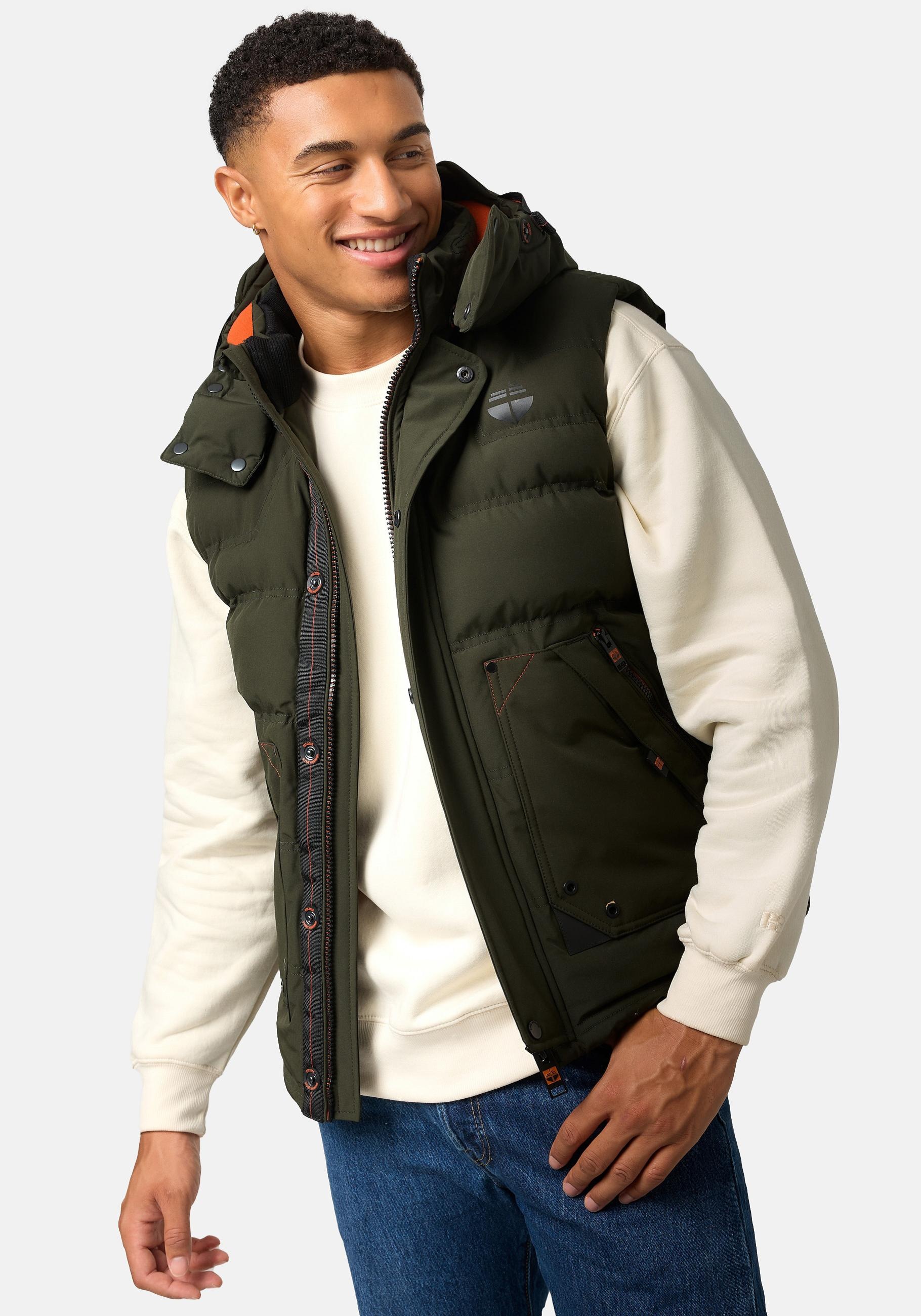 Stone Harbour Steppweste »Egoor«, Sportliche Outdoorweste mit abnehmbarer Kapuze