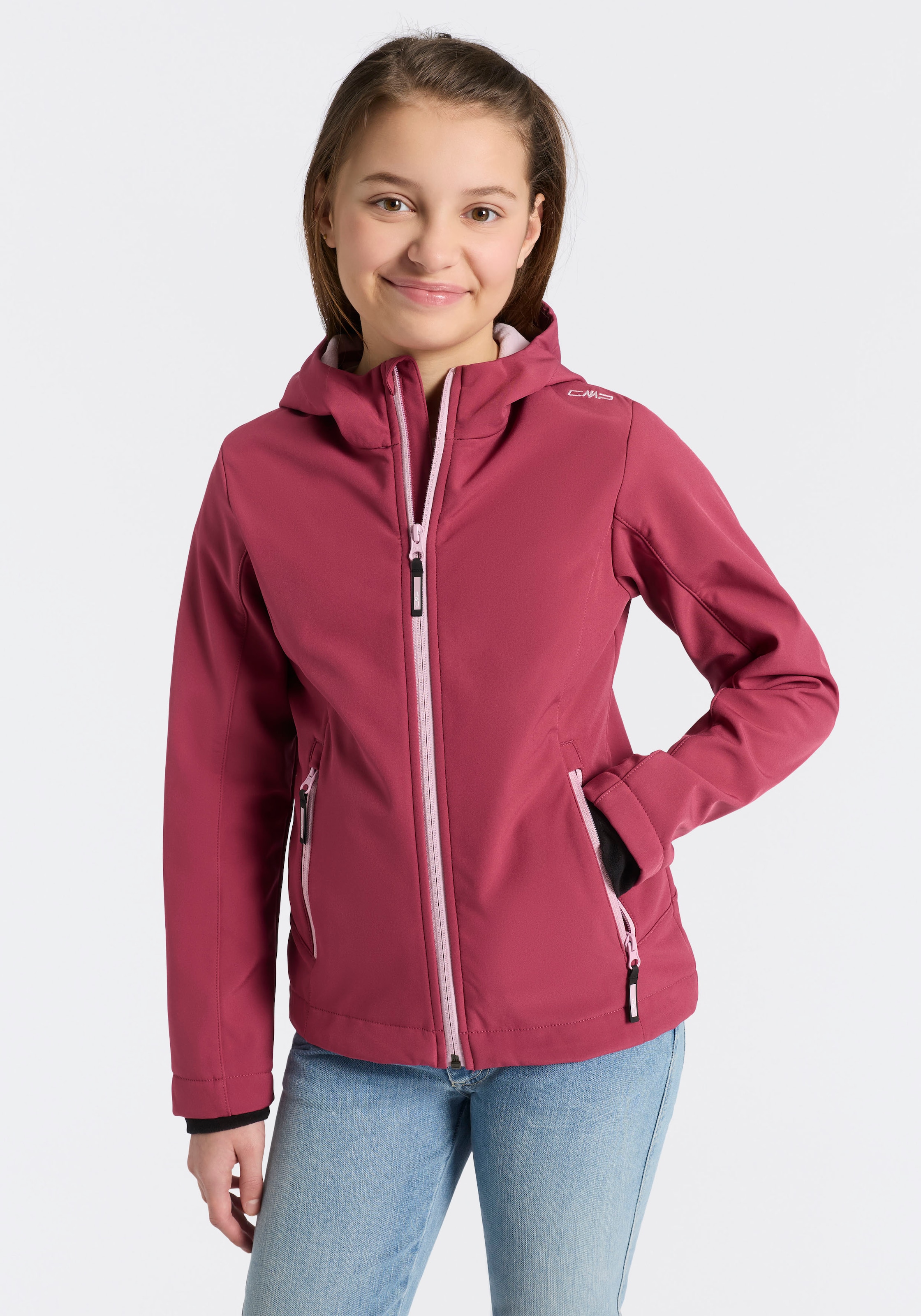 CMP Softshelljacke »KID G JACKET FIX HOOD für Kinder43405465« mit Kapuze Atmungsaktiv & Wasserabweisend & Windabweisend ,Übergangsjacke