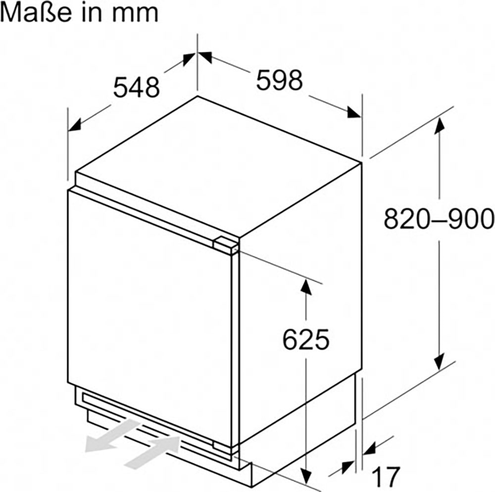 NEFF Einbaukühlschrank »KU2223DD0«, KU2223DD0, 82 cm hoch, 59,8 cm breit, Fresh Safe 1 : Schublade für ideale Lagerung von Fisch & Fleisch