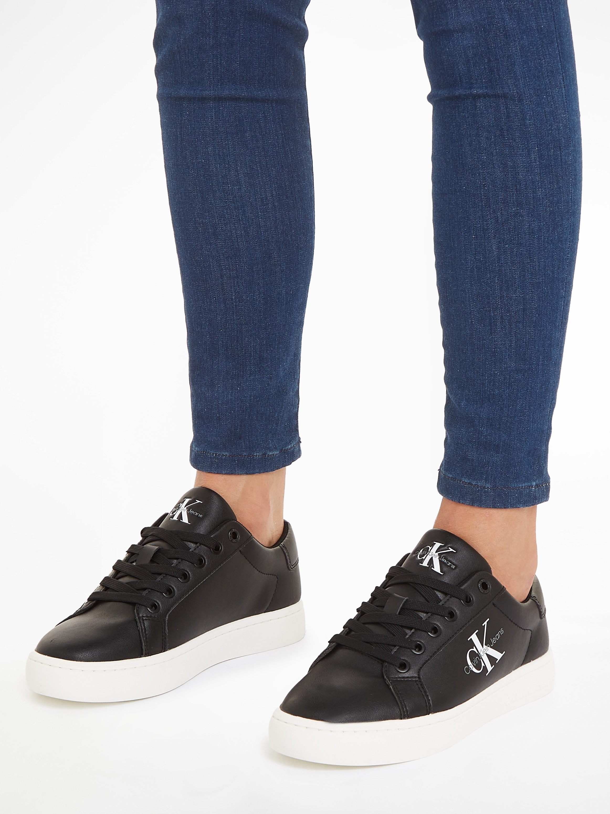 Calvin Klein Jeans Sneaker »CLASSIC CUPSOLE LACEUP LTH WN«, mit seitlichem Logoschriftzug, Freizeitschuh, Halbschuh, Schnürschuh