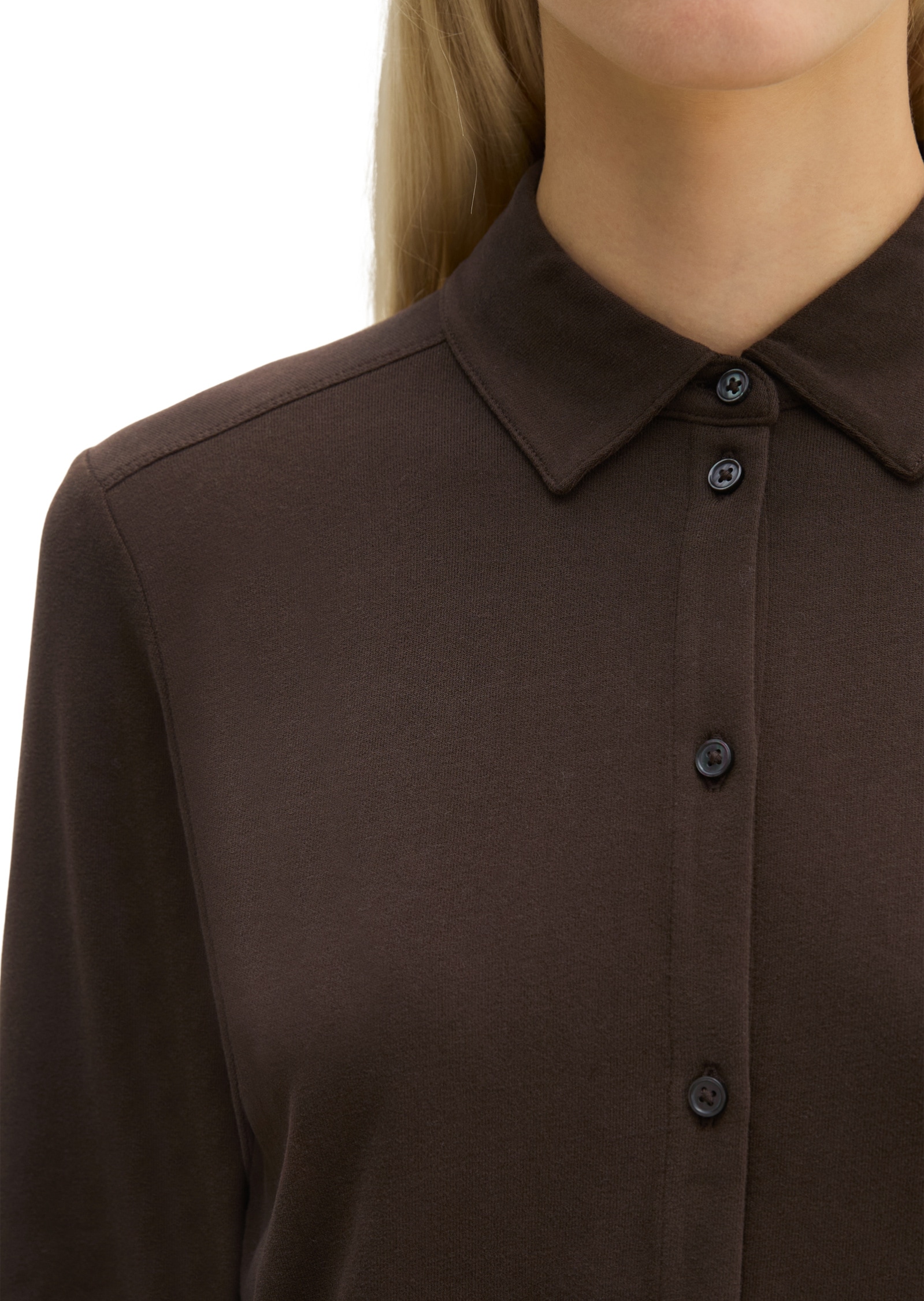 Marc O'Polo Langarm-Poloshirt »aus gebrushtem Single Jersey«