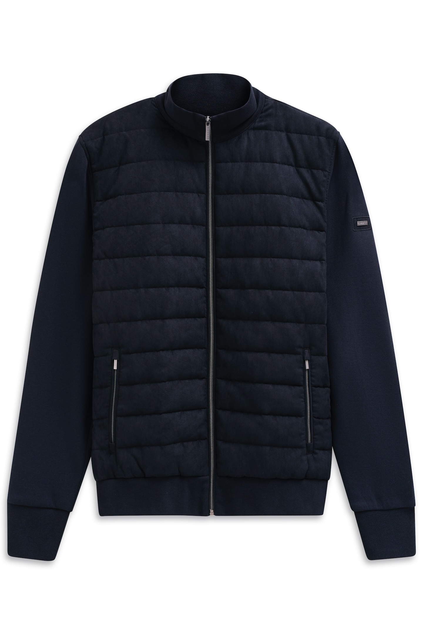 bugatti Sweatjacke »Regular Fit«, mit Quersteppung aus einem Baumwollmix