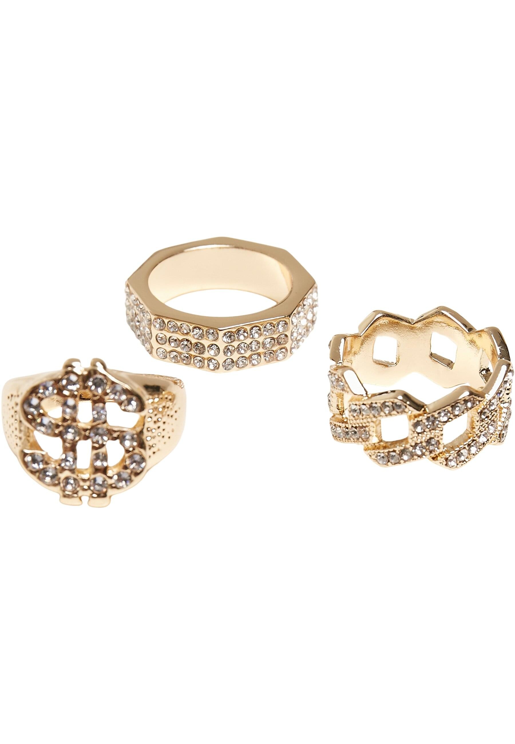 URBAN CLASSICS Ring-Set »Urban Classics Unisex Dollar Ring 3-Pack«