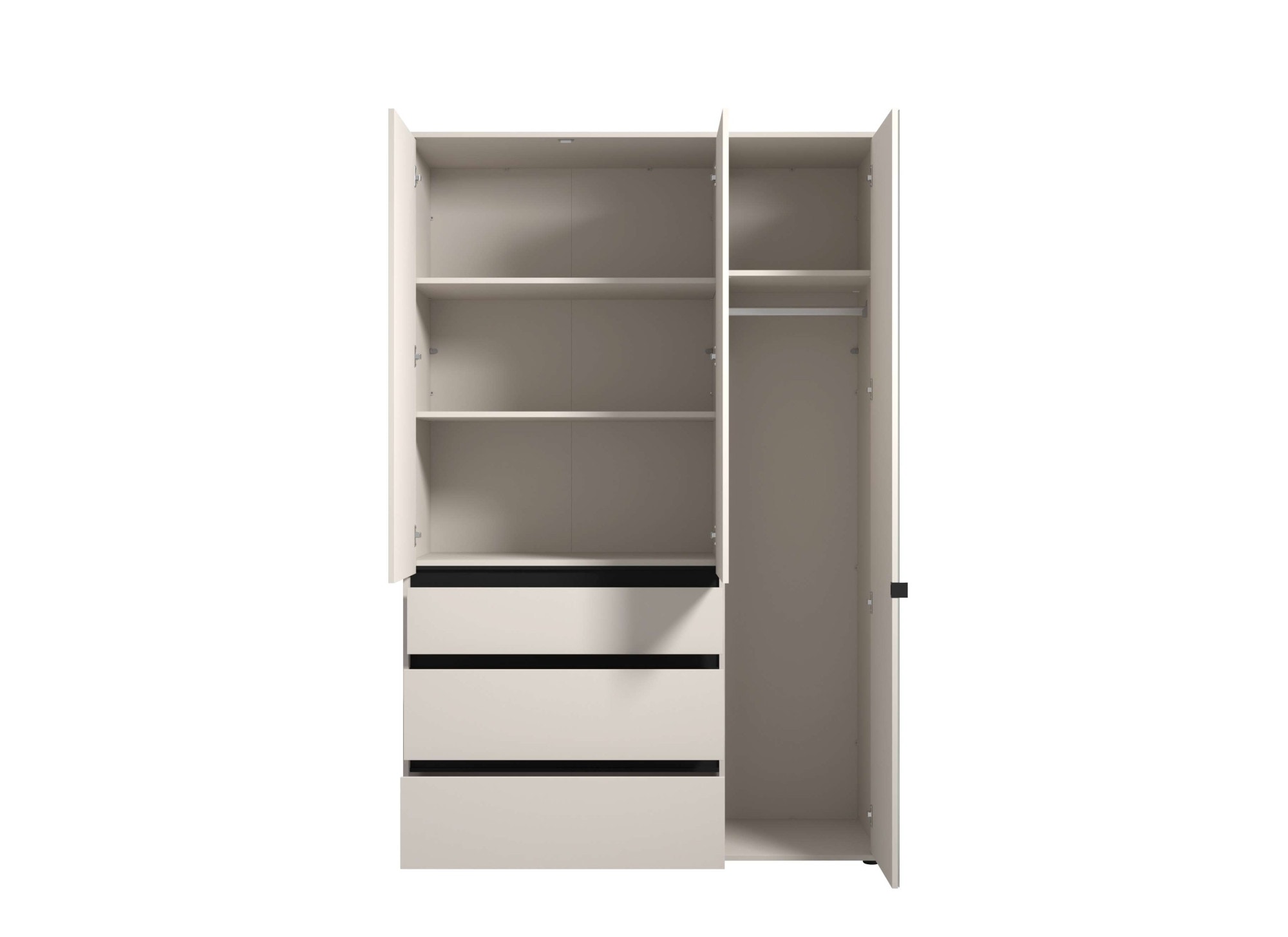 INOSIGN Kleiderschrank »Corbett, grifflose Optik, FSC-zertifziert, Made in Europe«, (138 oder 182,5cm breit, 211cm hoch und 54,5cm tief), mit Spiegel, 3 Schubladen und Innenausstattung