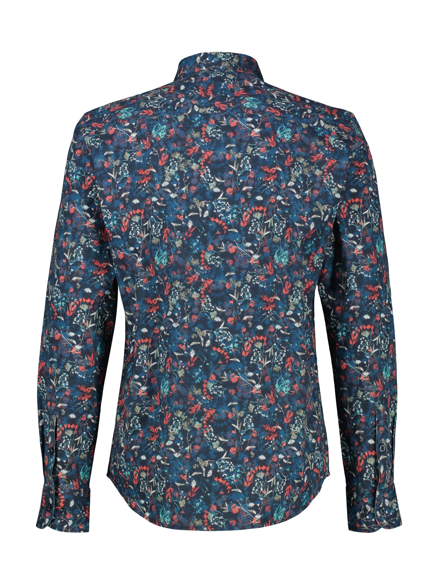Chemise Manches Longues Homme Lerros Bleu Marine À Fleurs 5