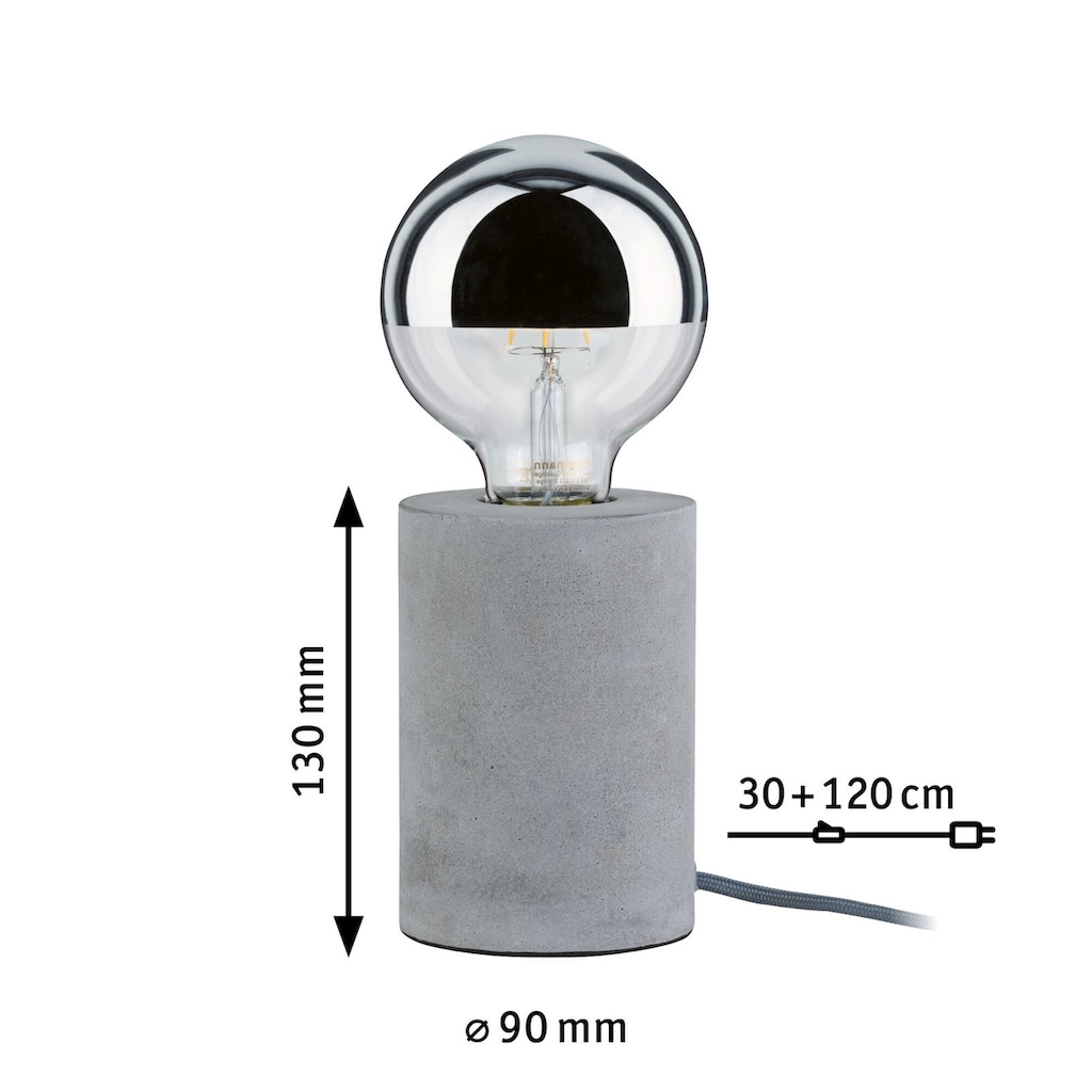 Paulmann Tischleuchte »Neordic Mik rund max.1x20W E27 Grau 230V Beton«, 1 flammig-flammig