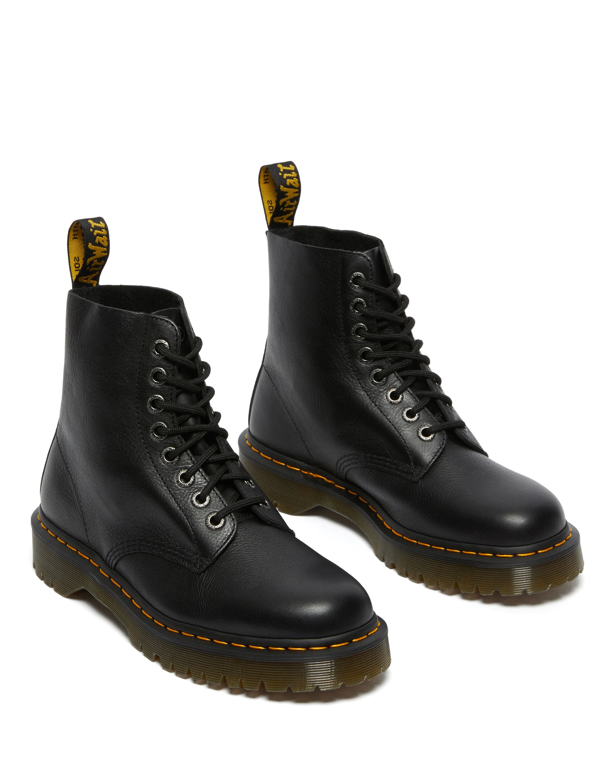 DR. MARTENS Schnürboots "1460" Blockabsatz, Stiefelette mit typisch, gelber Rahmennaht