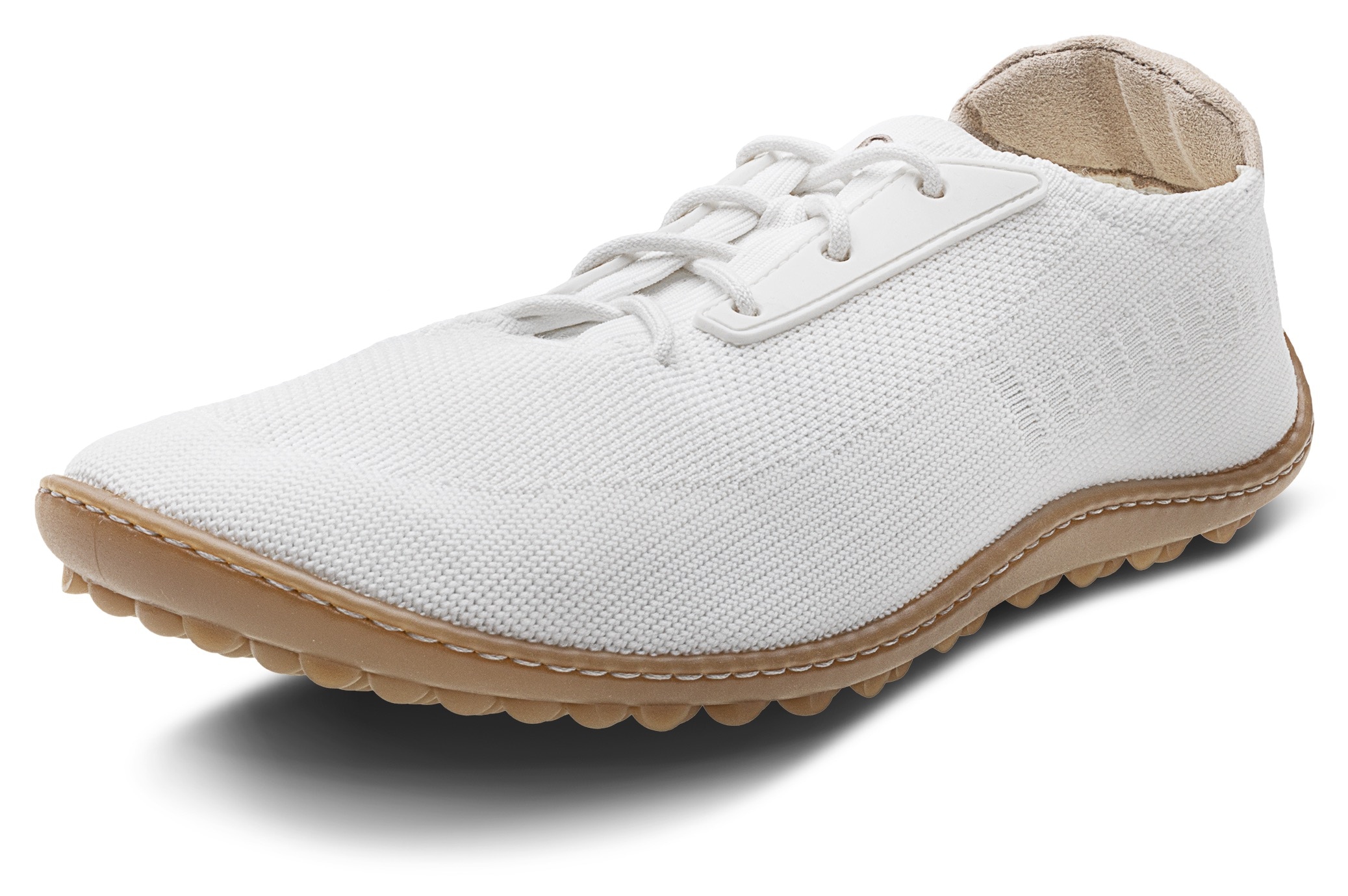 Barfußschuh LEGUANO "Advice", Gr. 43, weiß, Textil, Schuhe Barfußschuh, Schnürschuh, Freizeitschuh, mit Weltneuheit Hybridsohle, für Sie&Ihn
