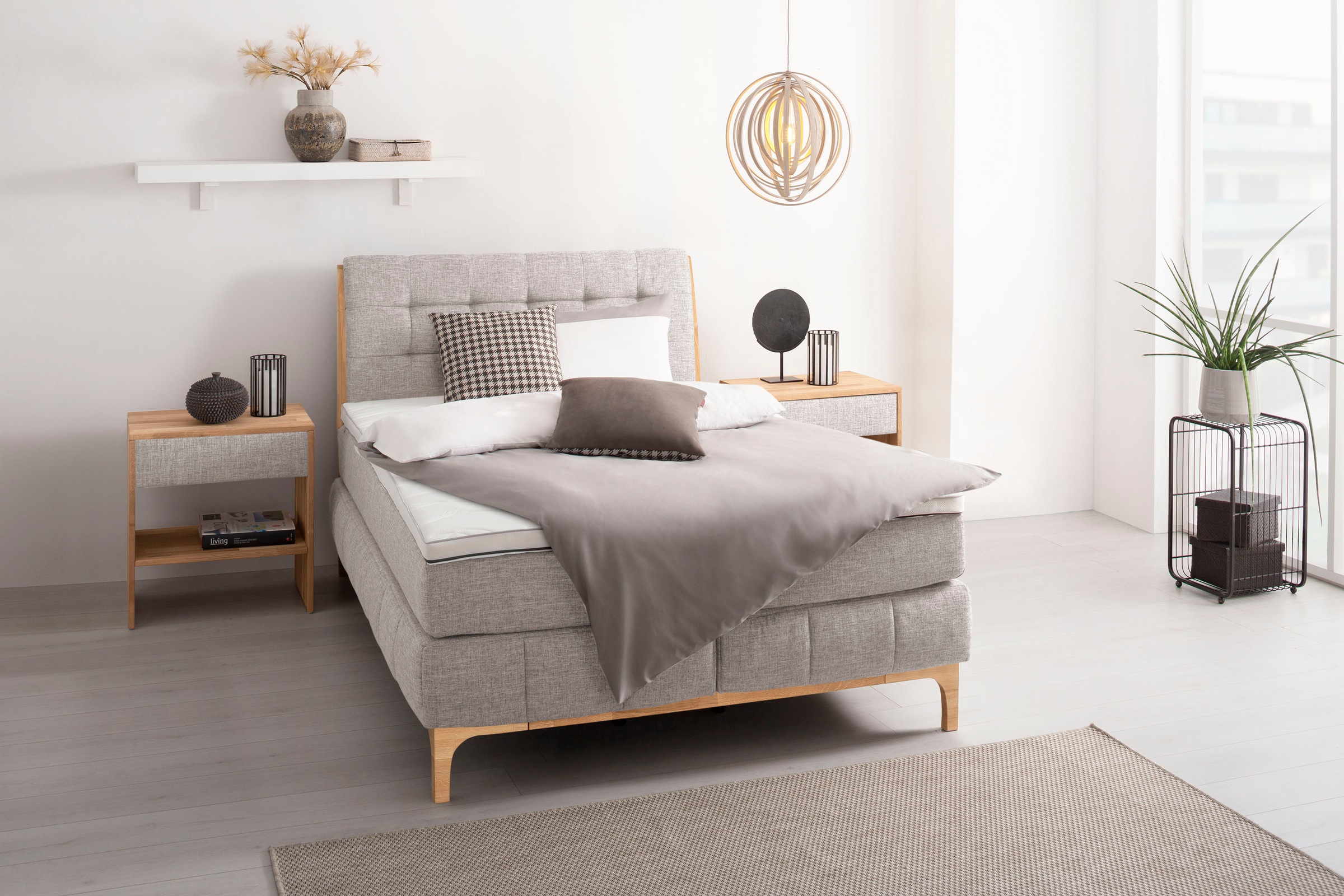 OTTO home Boxspringbett »Jelle« 5 Stk. tlg. zertifizierte, recycelte Bezugsstoffe, verschiedene Ausführungen