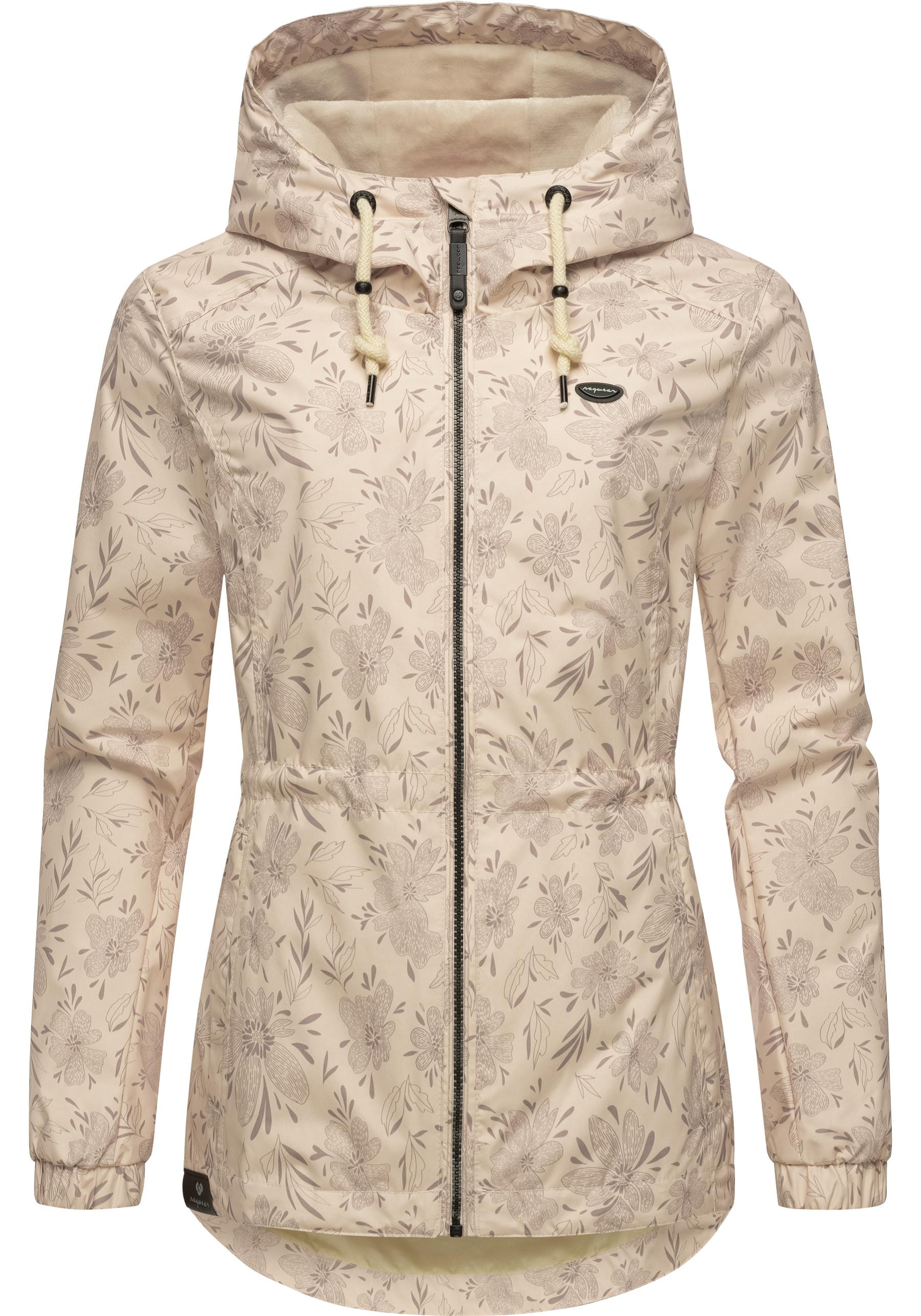 Ragwear Outdoorjacke »Dankka Spring«, mit Kapuze, stylische Damen Übergangsjacke mit floralem Allover-Print