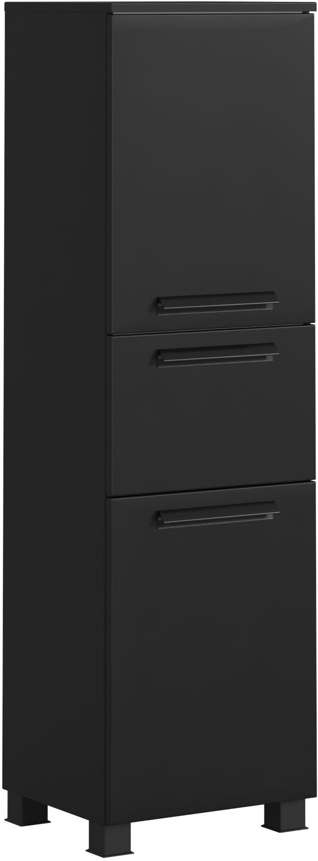 welltime 1100000002199 "SALVADA, Midischrank 40 cm, gedämpfte Scharniere, Softclose" Schwarz, Front und Korpus aus hochwertigen MDF, Anti-Finger-Print