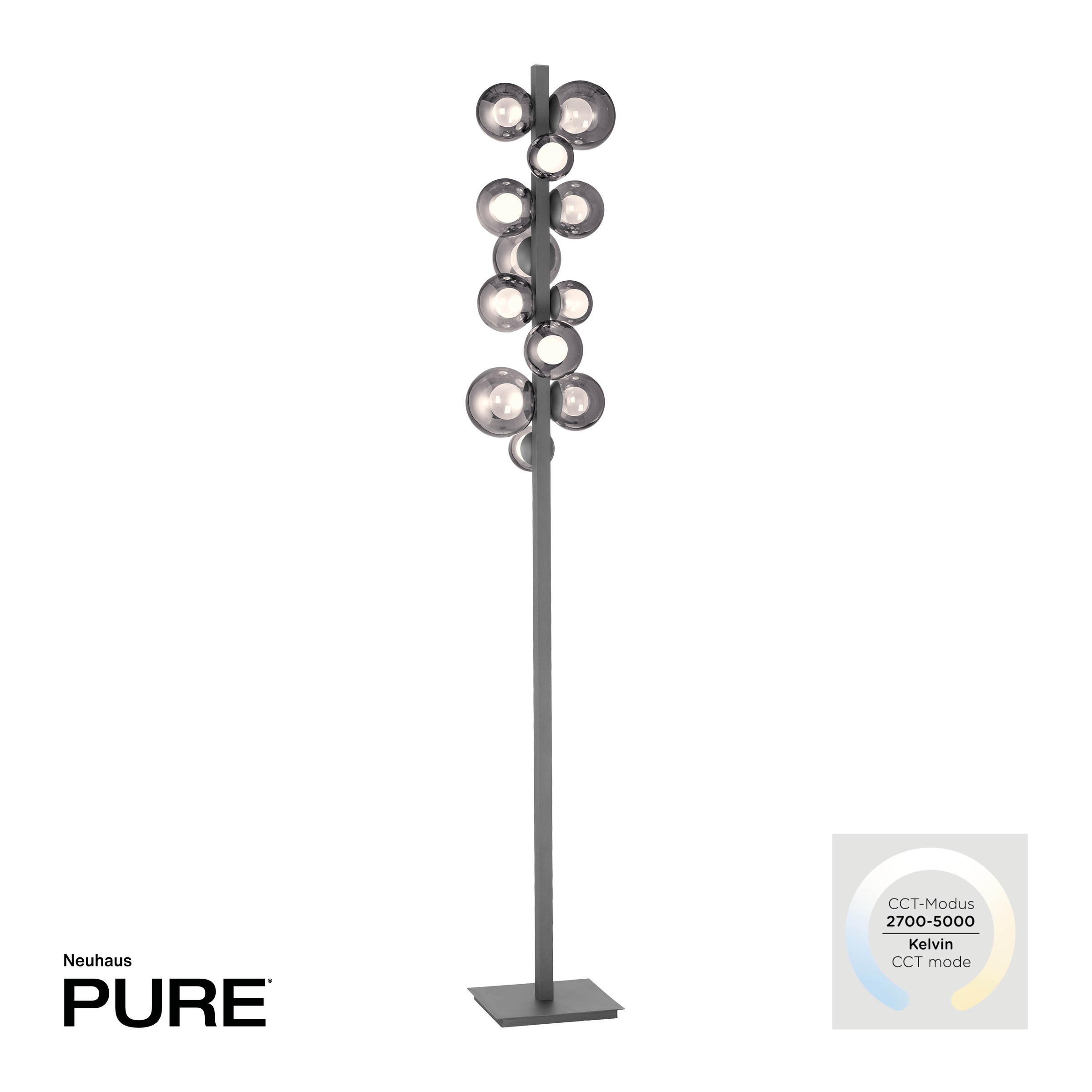 Neuhaus PURE LED Stehlampe »PURE Popup« LED-Board 1 Stk. warmweiß - kaltweiß Stufenloses dimmen, CCT, Tastdimmer,  Memoryfunktion