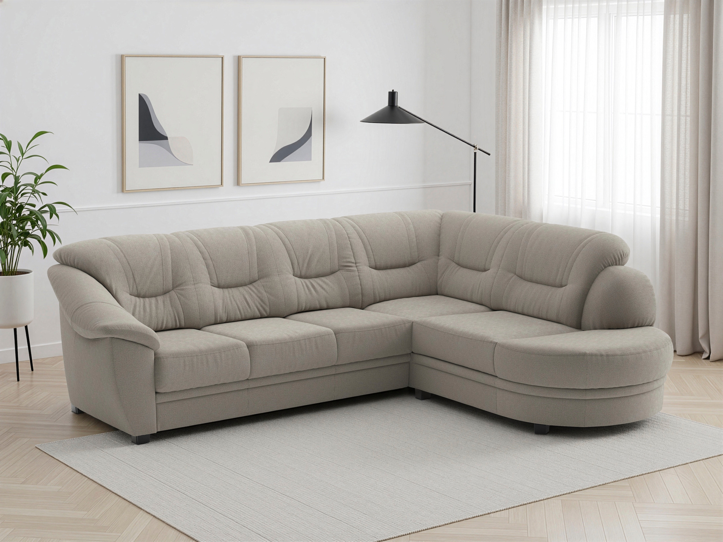 sit&more Ecksofa "Savona L-Form, B: 267 cm, Couch mit Federkern, Komfortsitzhöhe 46 cm" optional mit Schlaffunktion