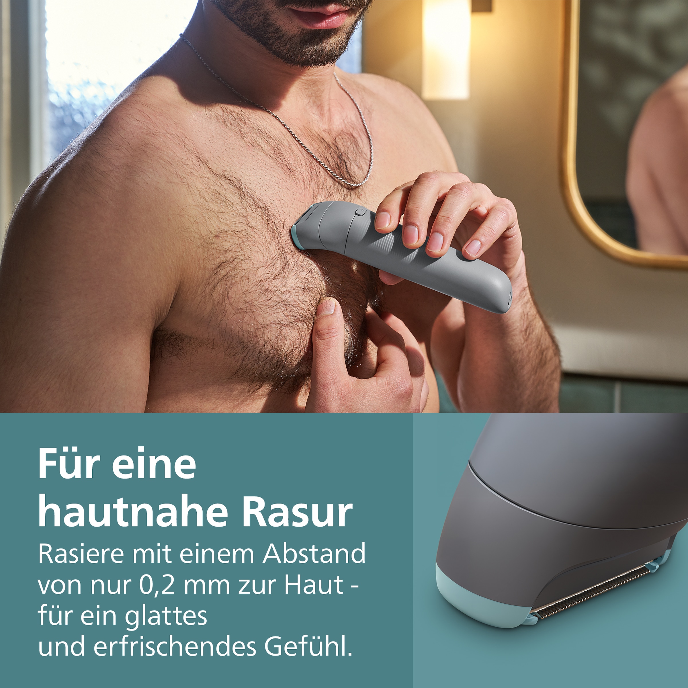 Philips Elektrokörperrasierer »Serie 3000 BG3485/15«, 3 St. Aufsätze, mit Triple Protect-Rasiersystem, wasserfest, inkl. Aufbewahrungstasche
