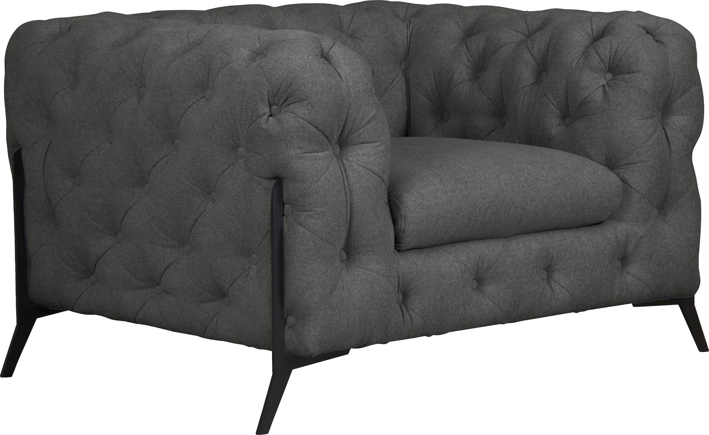 Leonique Chesterfield-Sessel »Amaury Sessel«, aufwändige Knopfheftung, moderne Chesterfield Optik, Fußfarbe wählbar