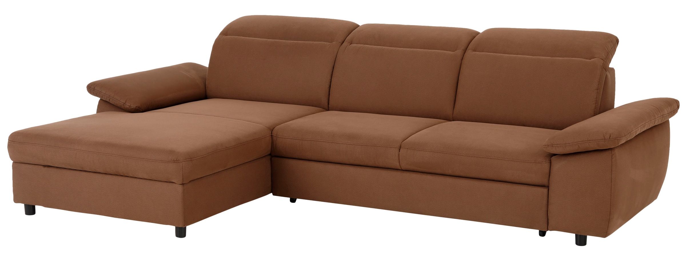 OTTO home Ecksofa "Mauritius L-Form" mit Kopfteil- und Armlehnverstellung, Schlaffunktion & Bettkasten