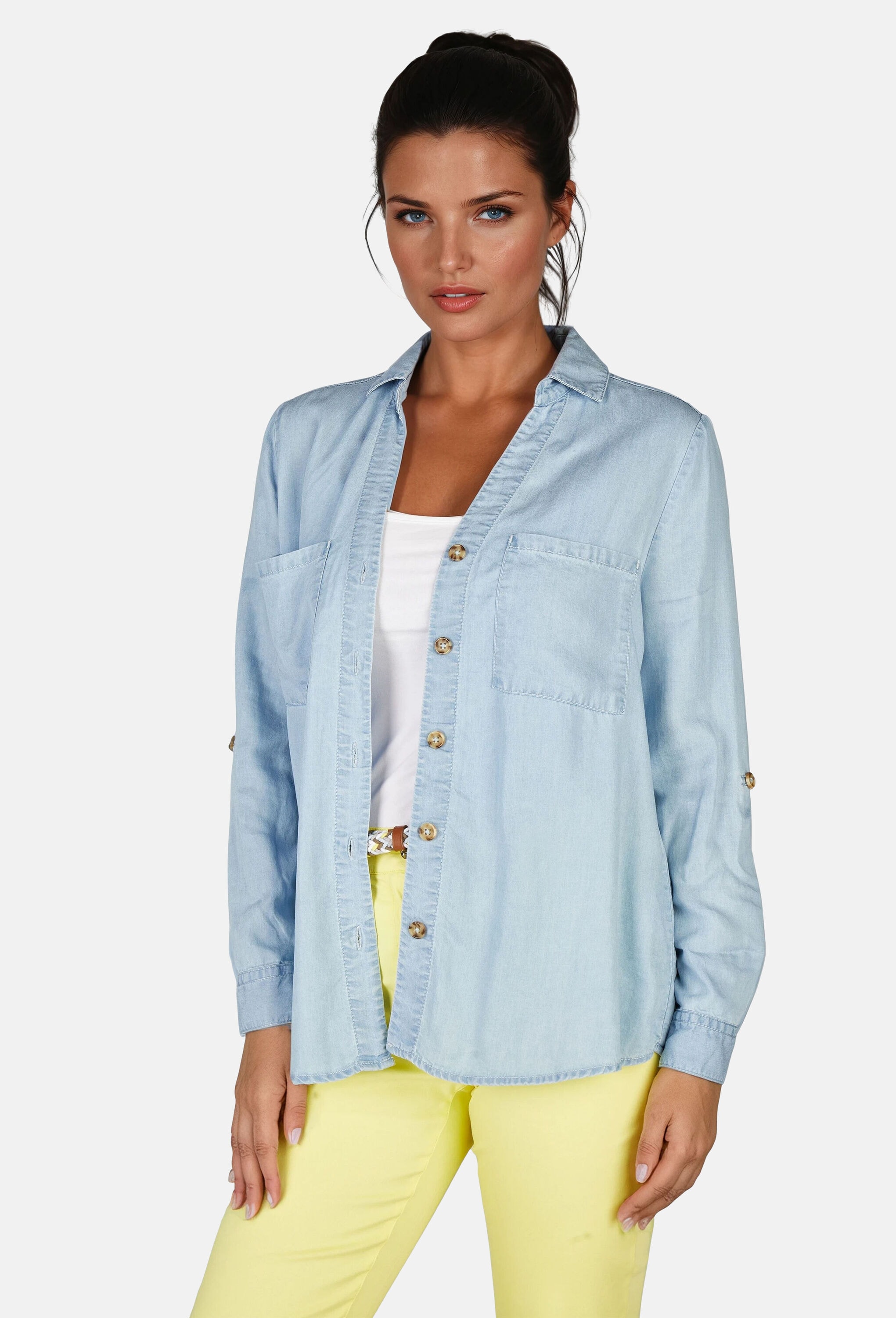 NAVIGAZIONE Jeansbluse »NAVIGAZIONE Bluse« leichter Denimstoff