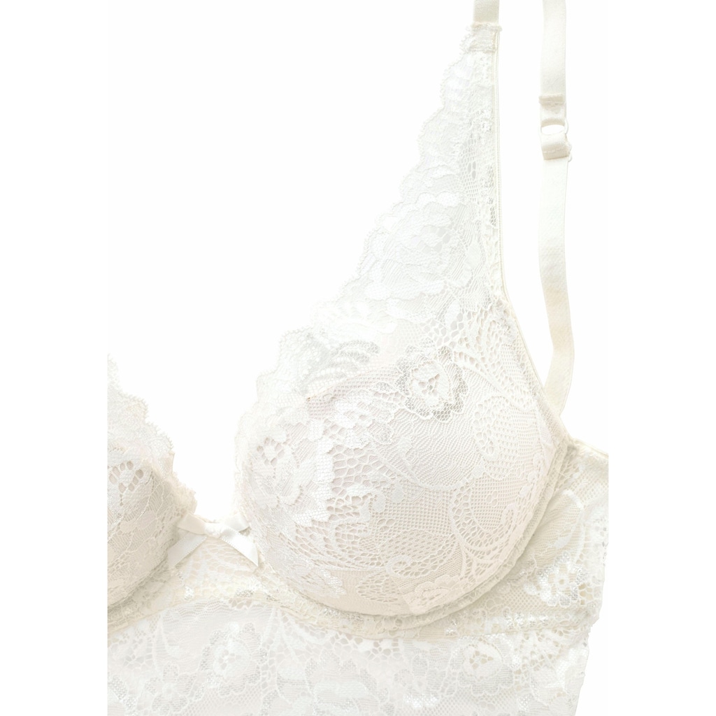 LASCANA Bustier, Push-up-BH aus floraler Spitze, Dessous