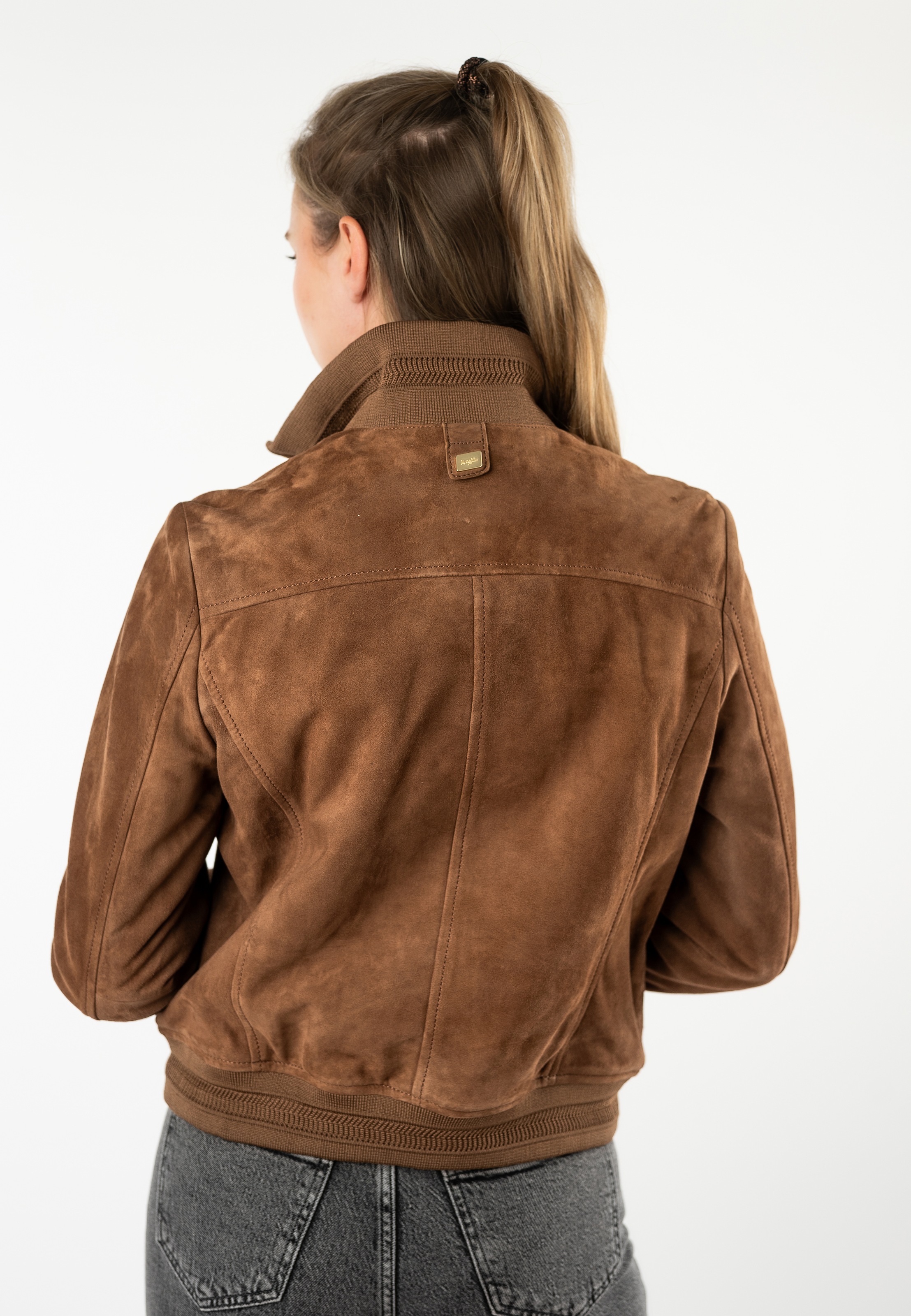 Mauritius Lederjacke »MWDarija« mit geripptem Stehkragen, Wildleder